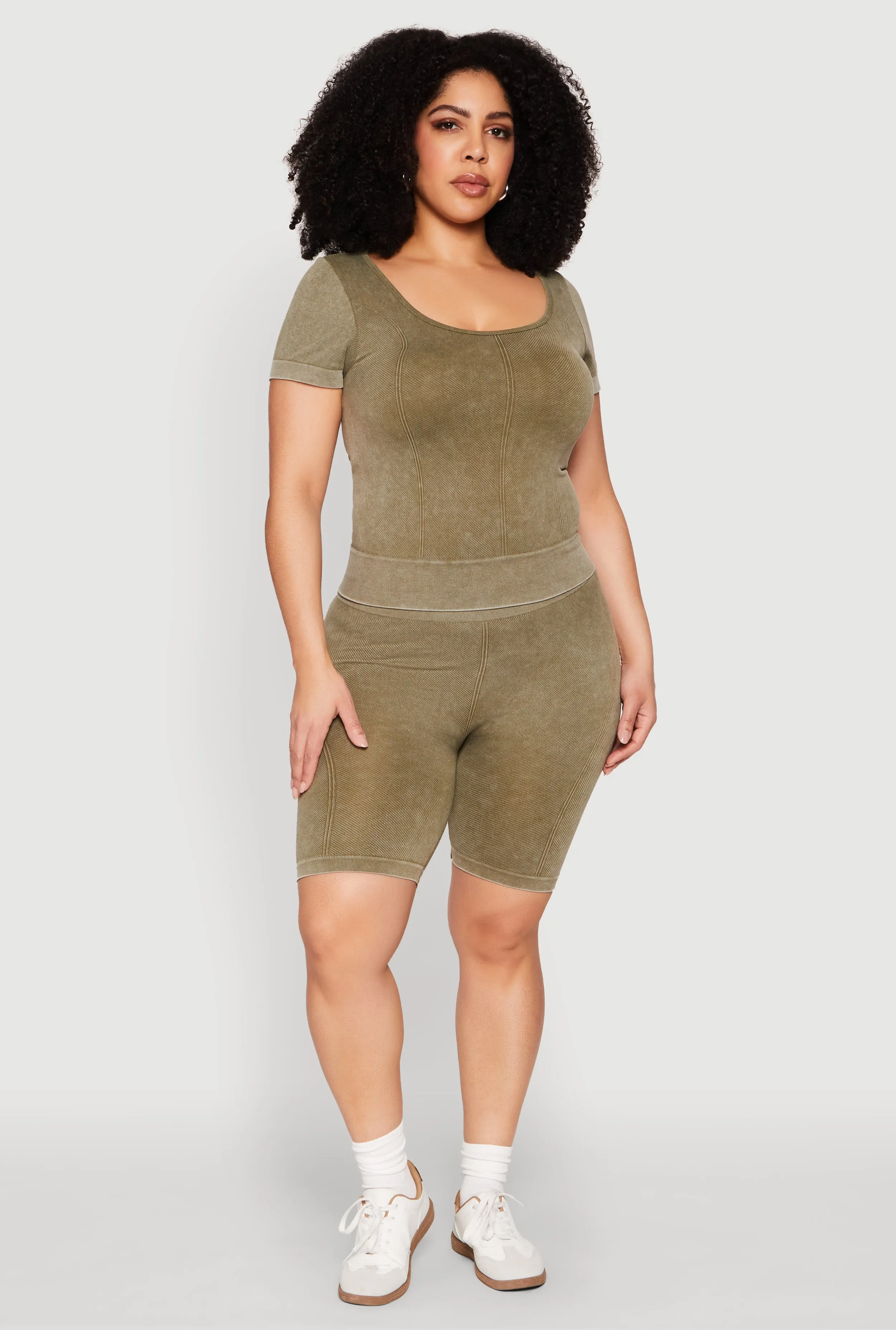 Plus Size Mineral Wash Biker Shorts sold by Rainbow product image thumbnail 2