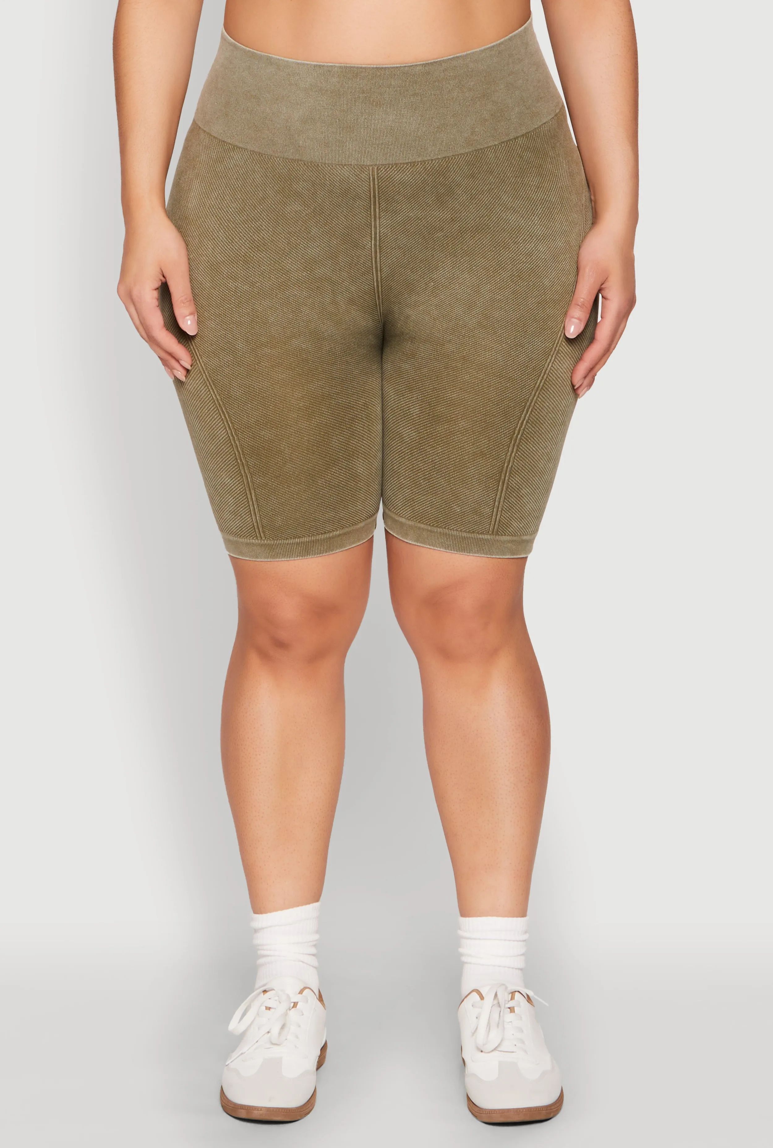 Plus Size Mineral Wash Biker Shorts sold by Rainbow product image thumbnail 3