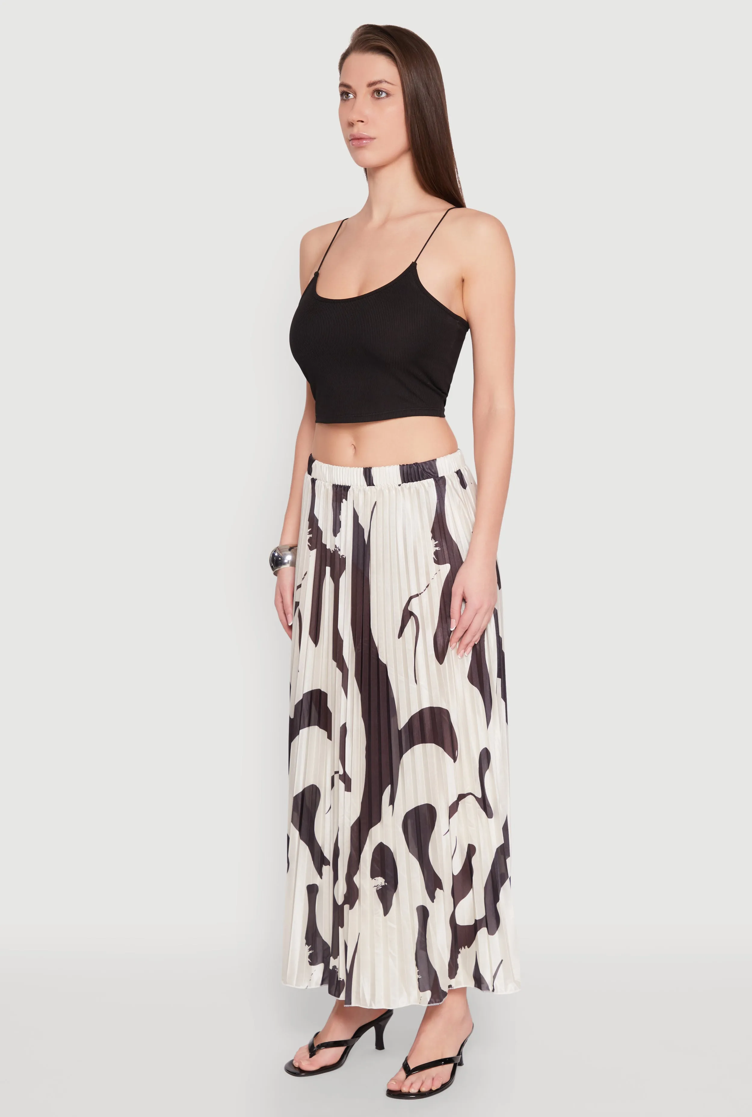 Abstract Print Plisse Maxi Skirt sold by Rainbow product image thumbnail 3