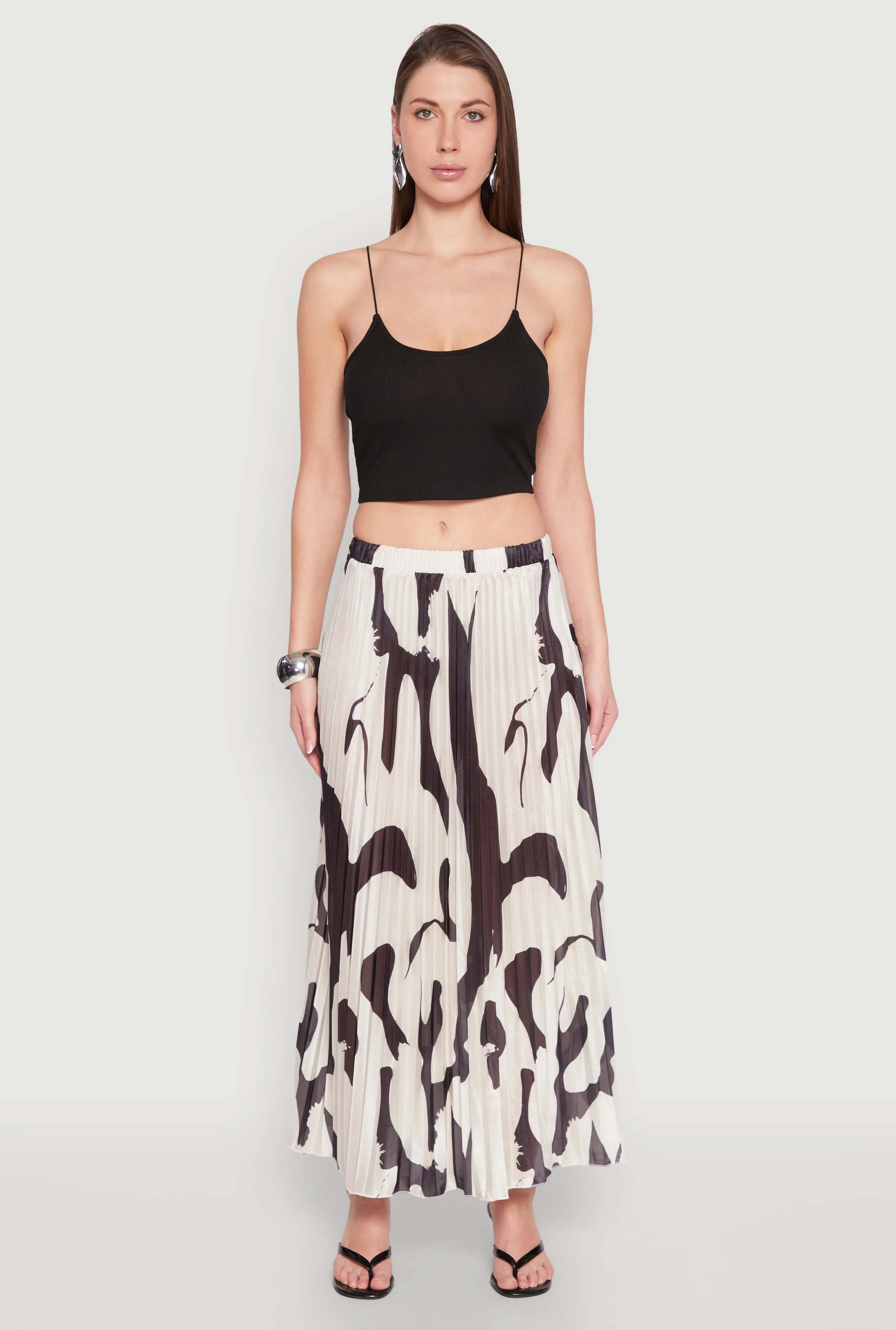 Abstract Print Plisse Maxi Skirt sold by Rainbow product image thumbnail 2
