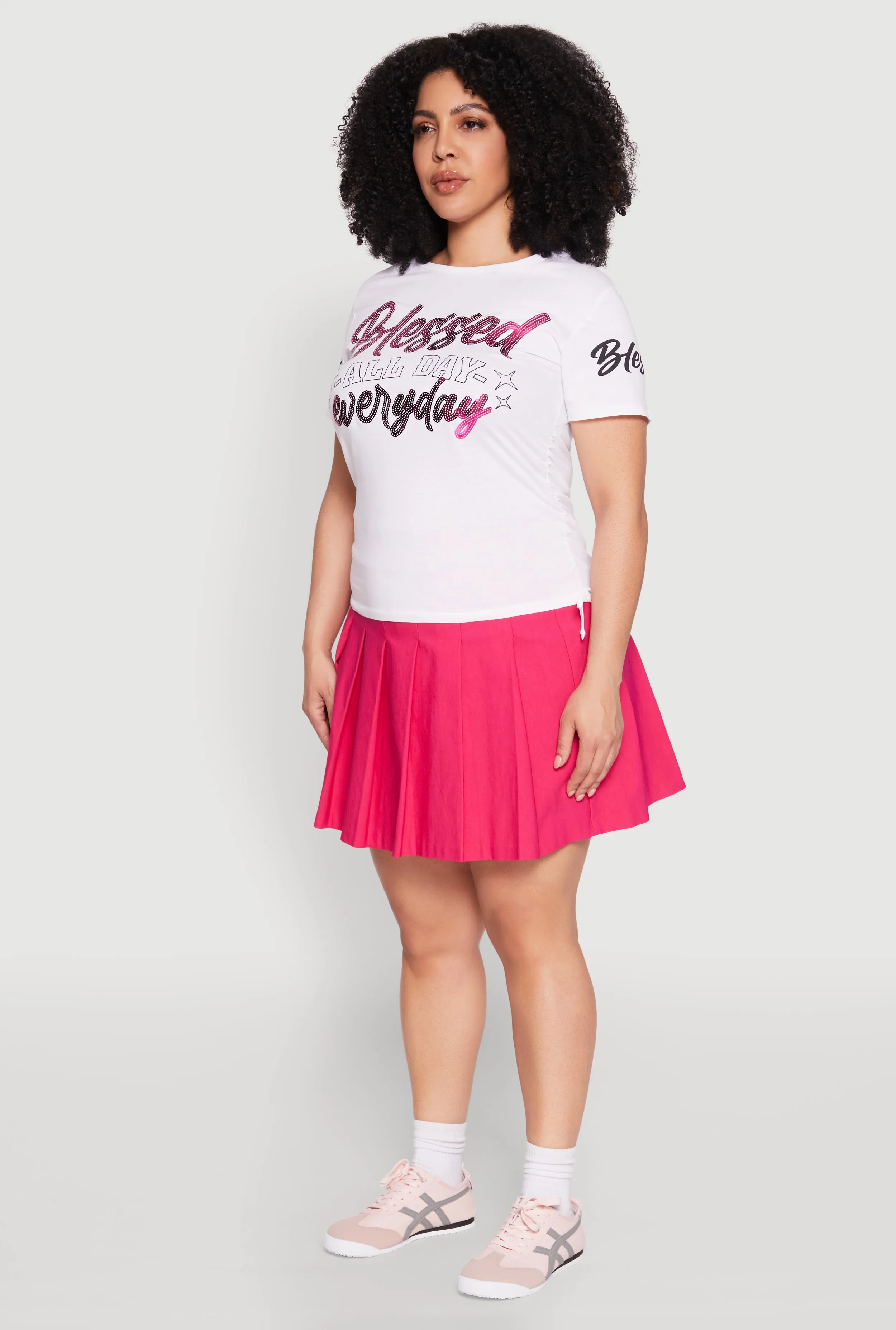 Plus Size Sequin Blessed Everyday Graphic Tee sold by Rainbow product image thumbnail 5