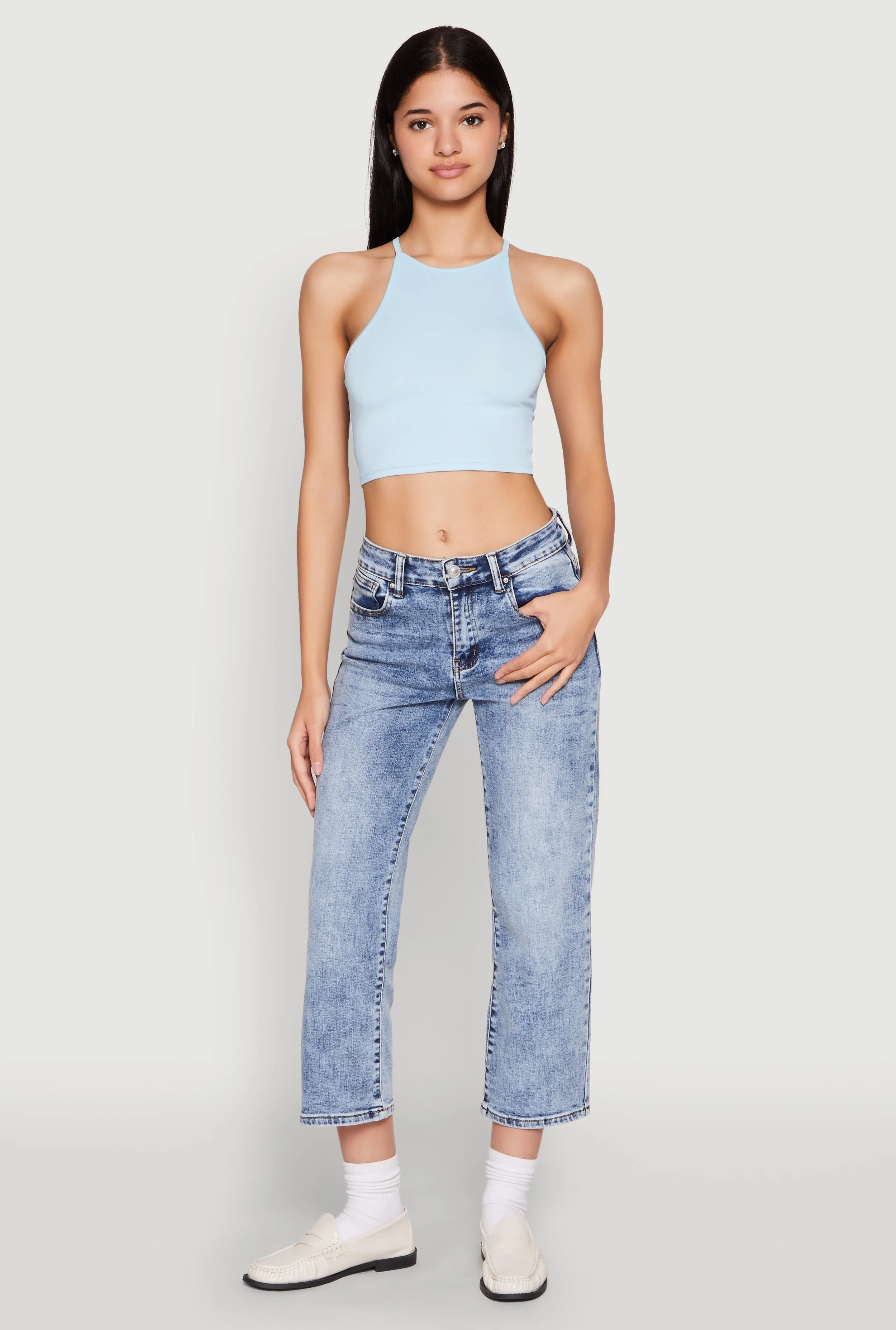 Daisy High Neck Cropped Tank Top sold by Rainbow