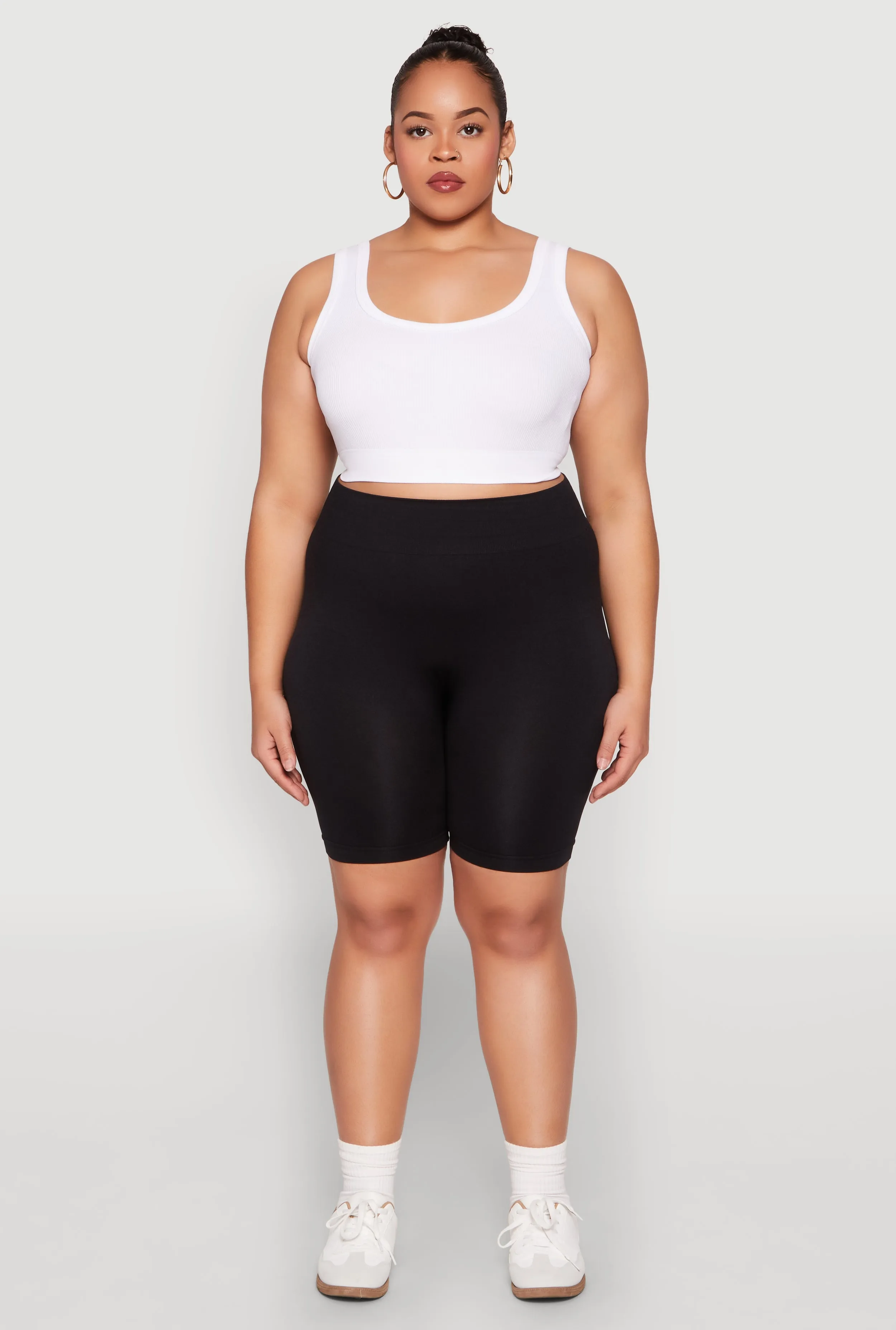 Plus Size High Waist Seamless Biker Shorts sold by Rainbow