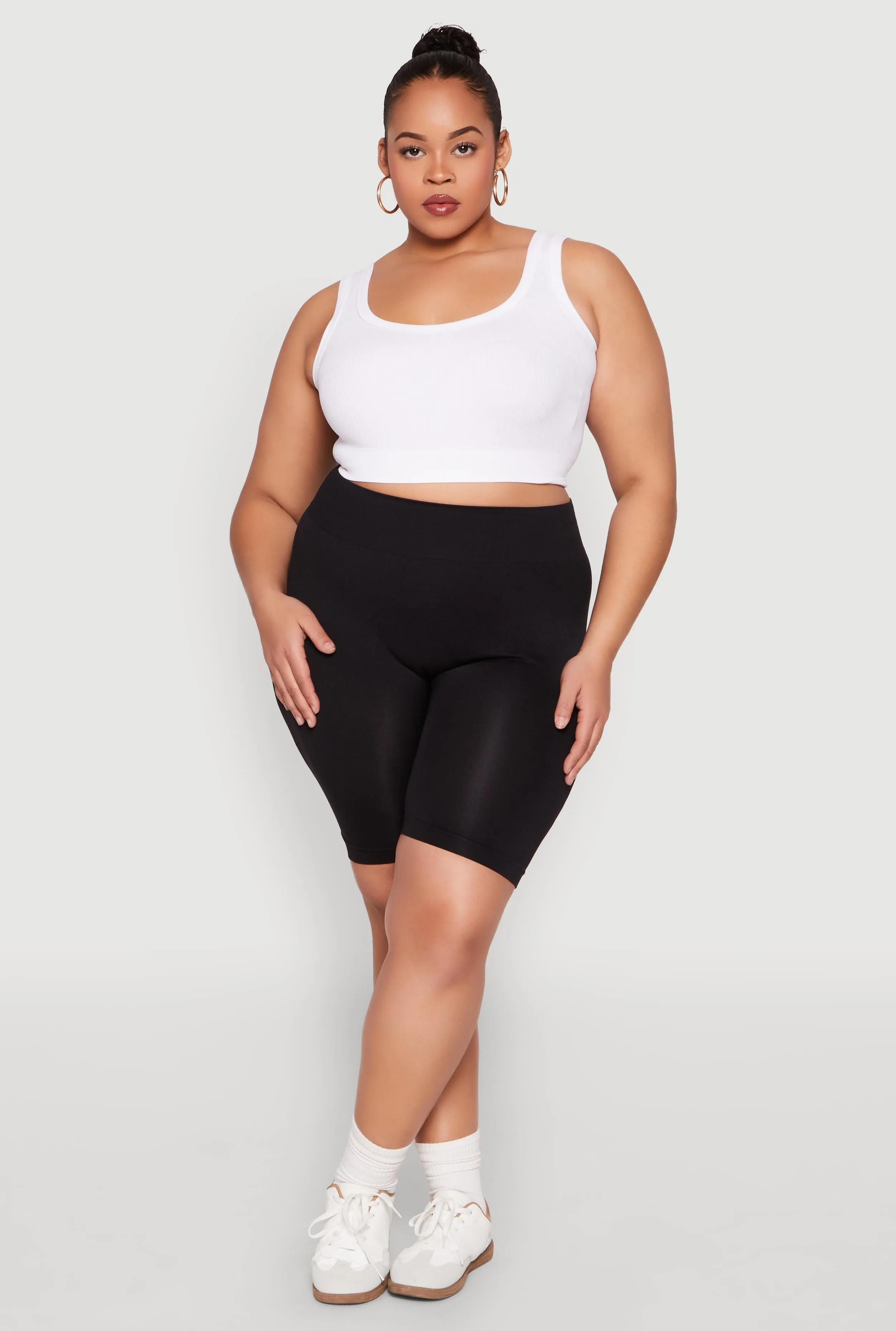 Plus Size High Waist Seamless Biker Shorts sold by Rainbow product image thumbnail 2