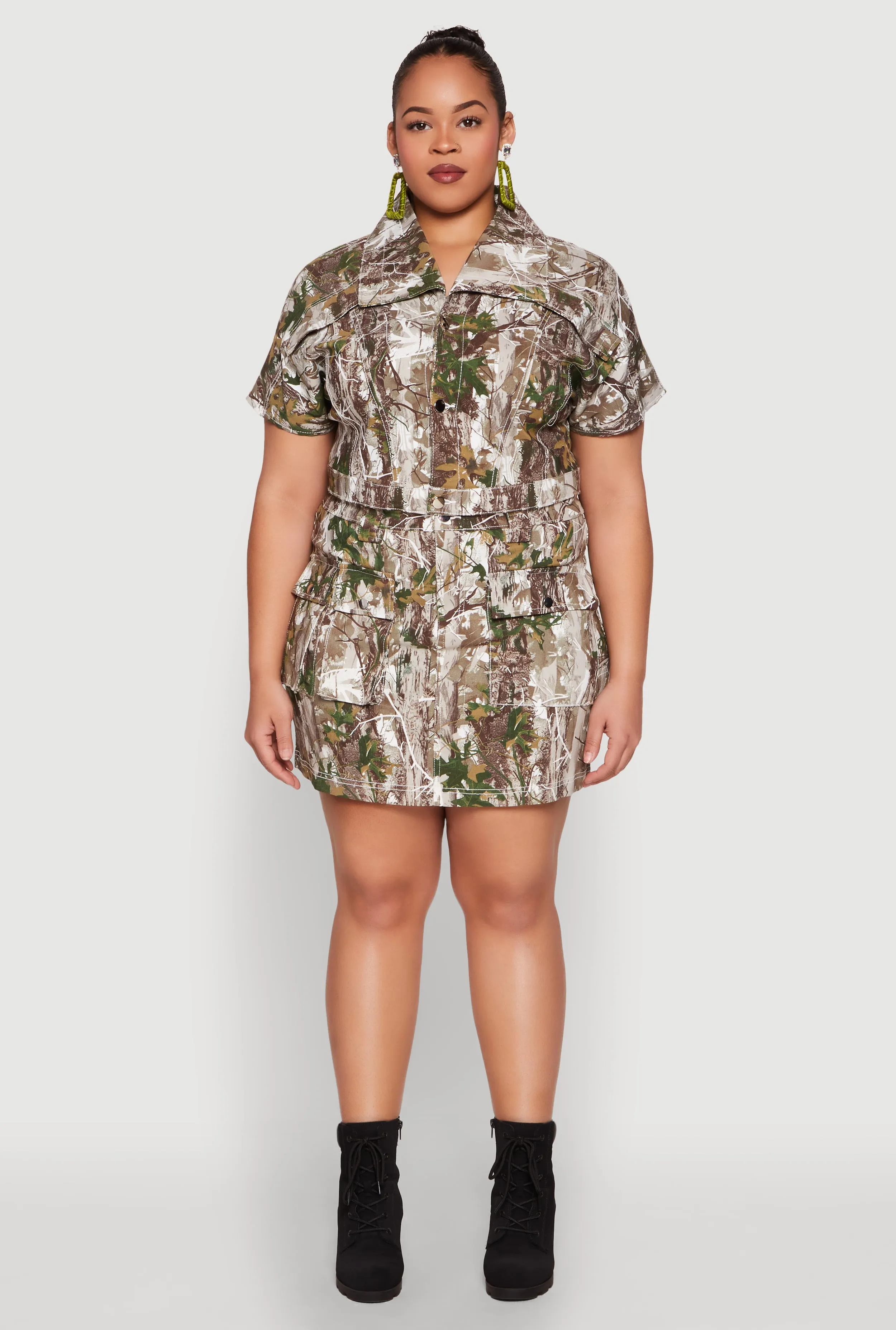 Plus Size Hunter Camo Print Cargo Skirt sold by Rainbow product image thumbnail 2