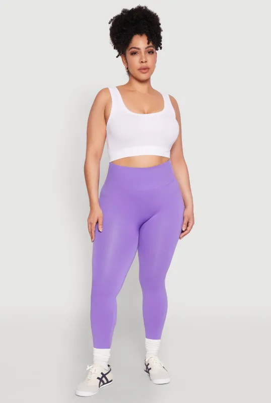 Plus Size High Waisted Seamless Leggings sold by Rainbow