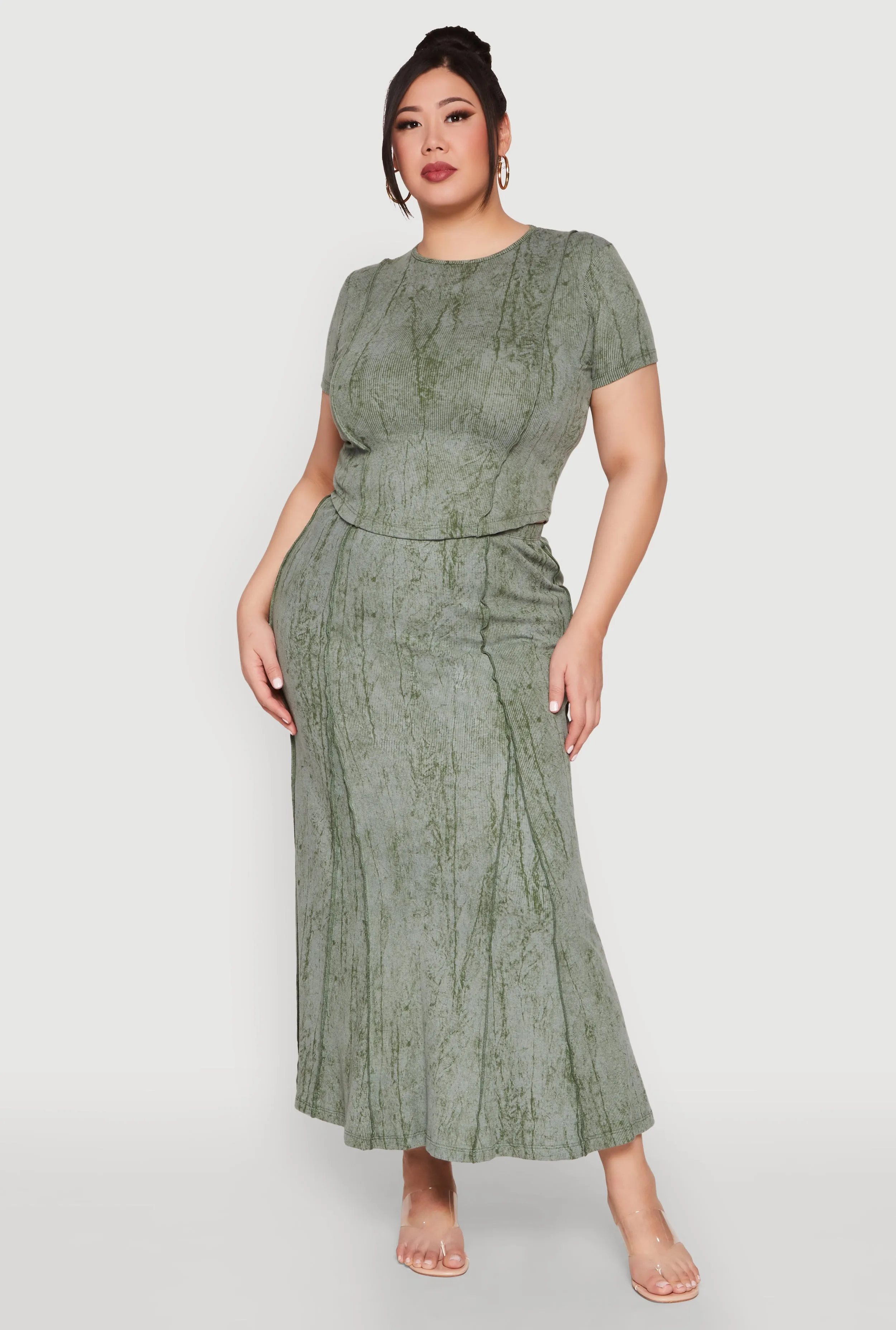 Plus Size Mineral Wash Mermaid Skirt sold by Rainbow product image thumbnail 2