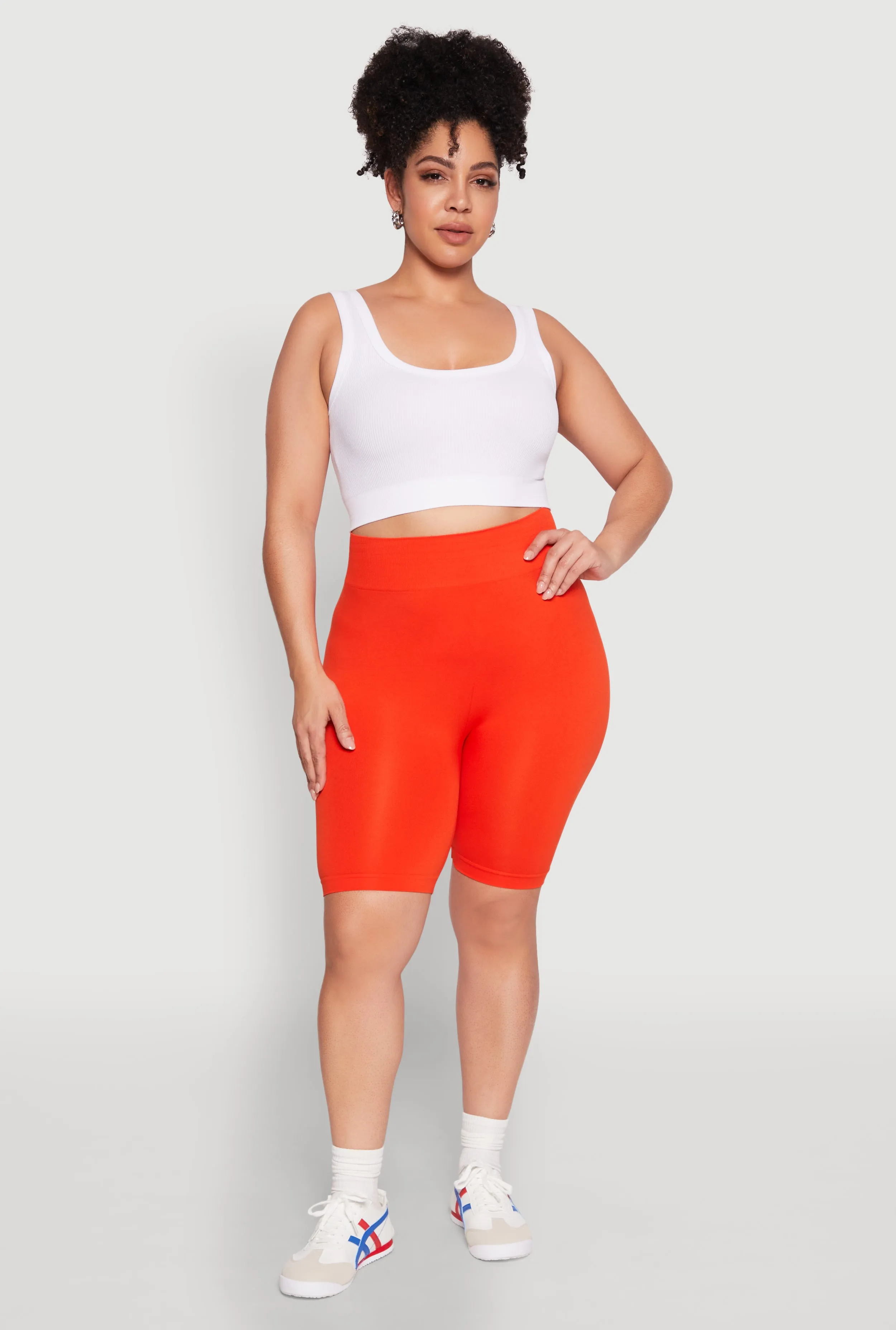 Plus Size High Waist Seamless Biker Shorts sold by Rainbow