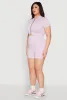 Plus Size Daisy Mineral Wash Seamless Zip Front Top sold by Rainbow