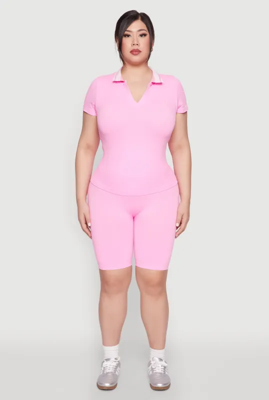 Plus Size High Waisted Biker Shorts sold by Rainbow