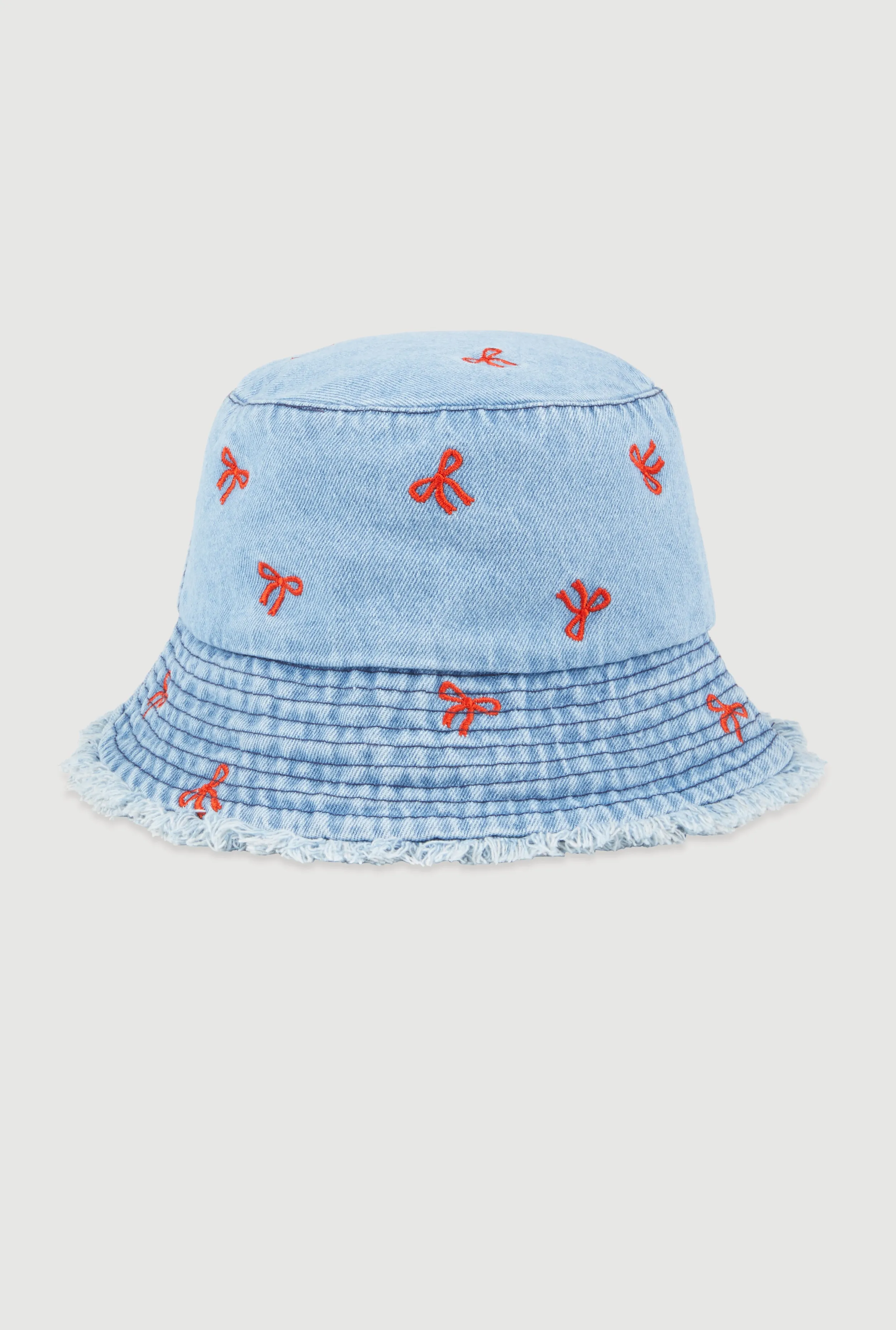 Embroidered Bows Denim Bucket Hat sold by Rainbow product image thumbnail 3