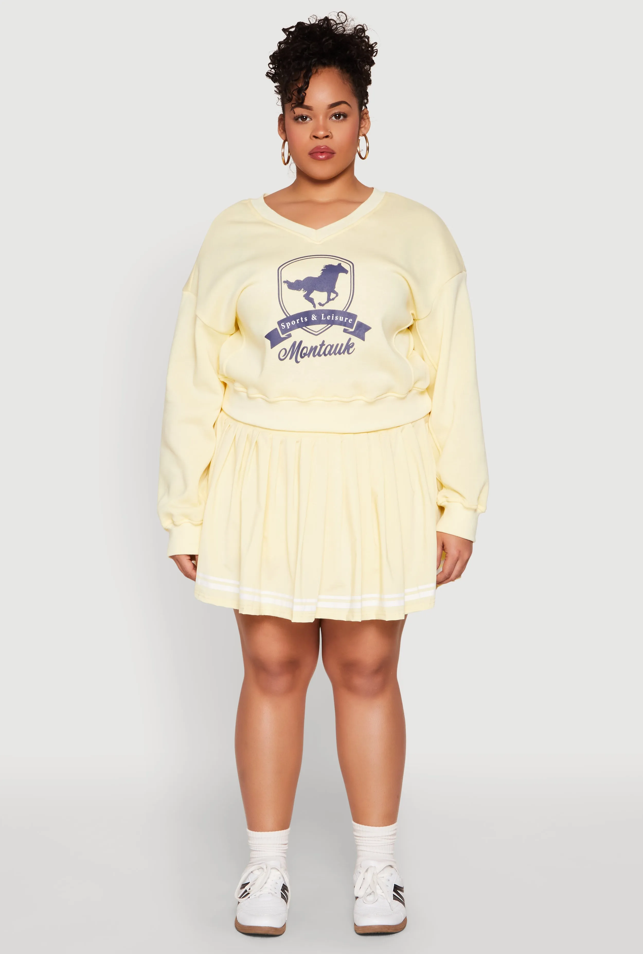 Plus Size Varsity Stripe Detail Tennis Skort sold by Rainbow