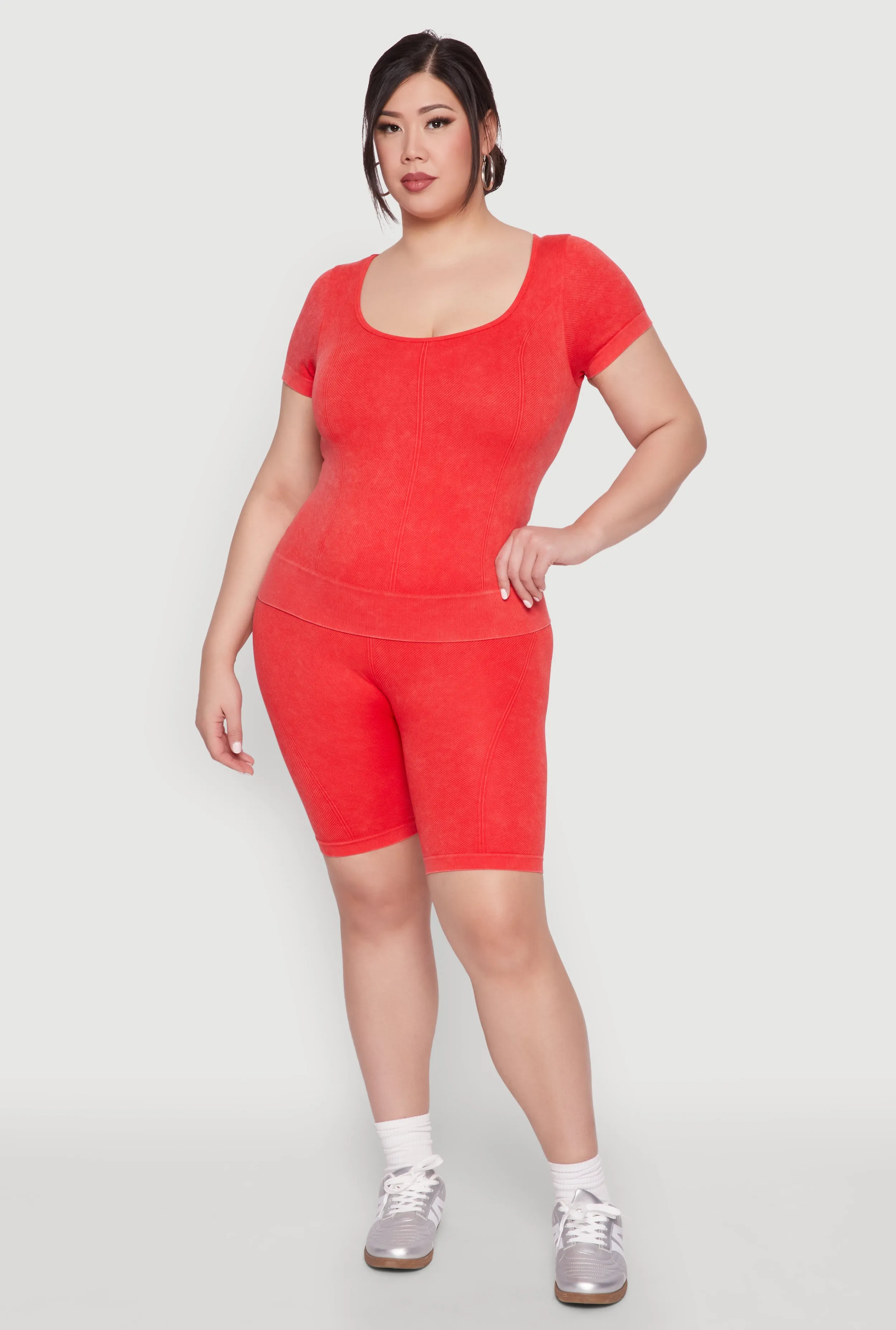 Plus Size Mineral Wash Scoop Neck Tee sold by Rainbow product image thumbnail 3