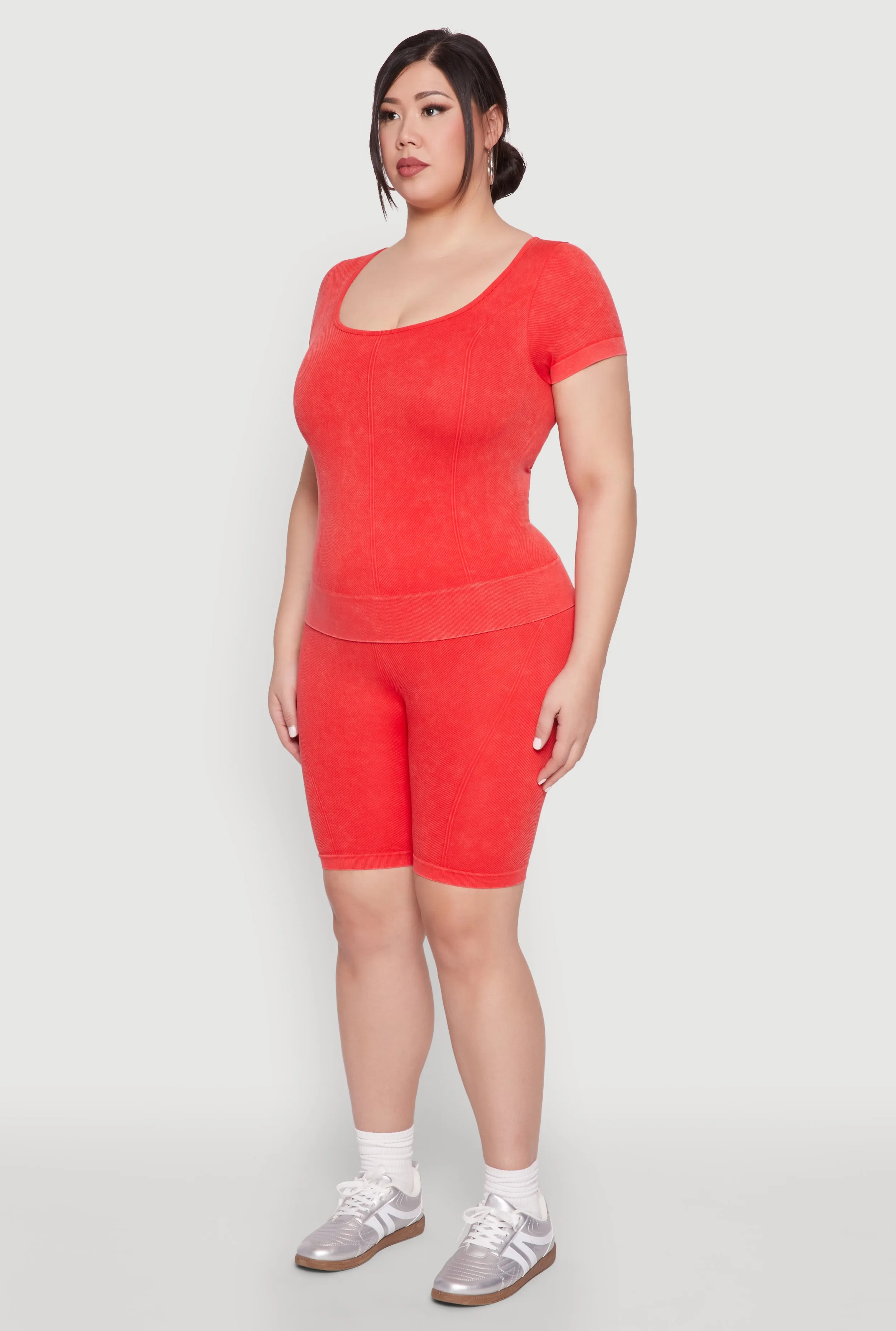 Plus Size Mineral Wash Scoop Neck Tee sold by Rainbow product image thumbnail 5