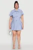 Plus Size Pinstripe Pleated Skirt sold by Rainbow