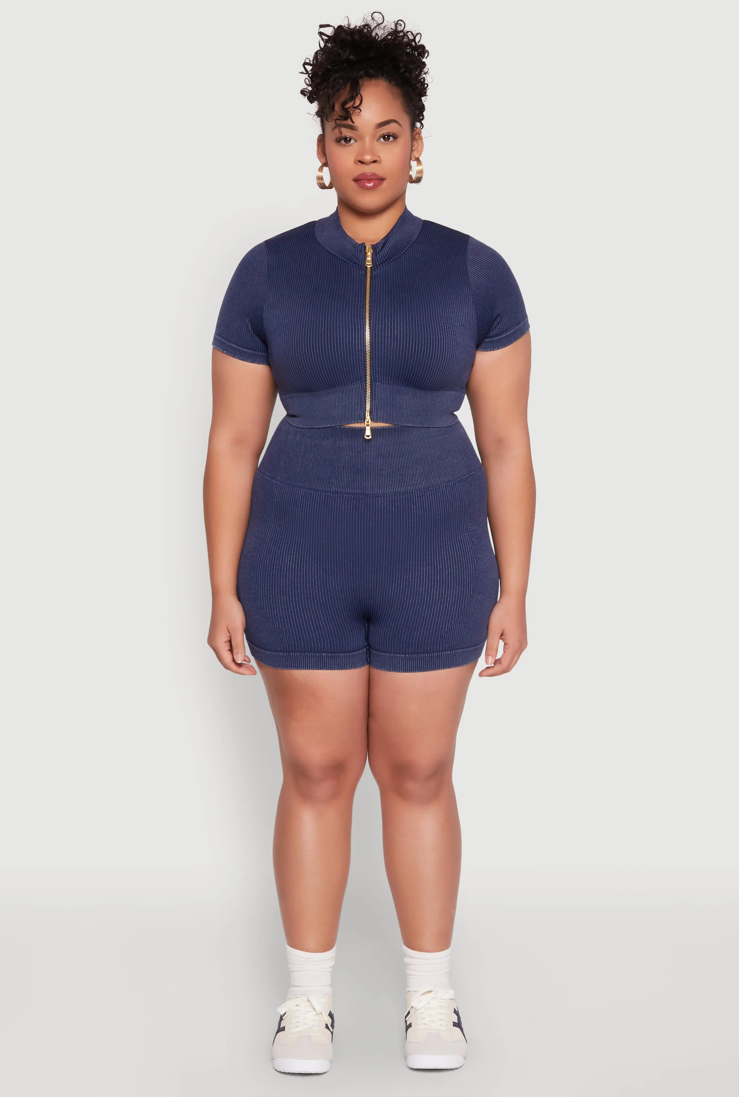 Plus Size Daisy Mineral Wash Seamless Bike Shorts sold by Rainbow product image thumbnail 2