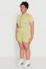 Plus Size Daisy Mineral Wash Seamless Zip Front Top sold by Rainbow