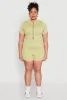Plus Size Daisy Mineral Wash Seamless Zip Front Top sold by Rainbow