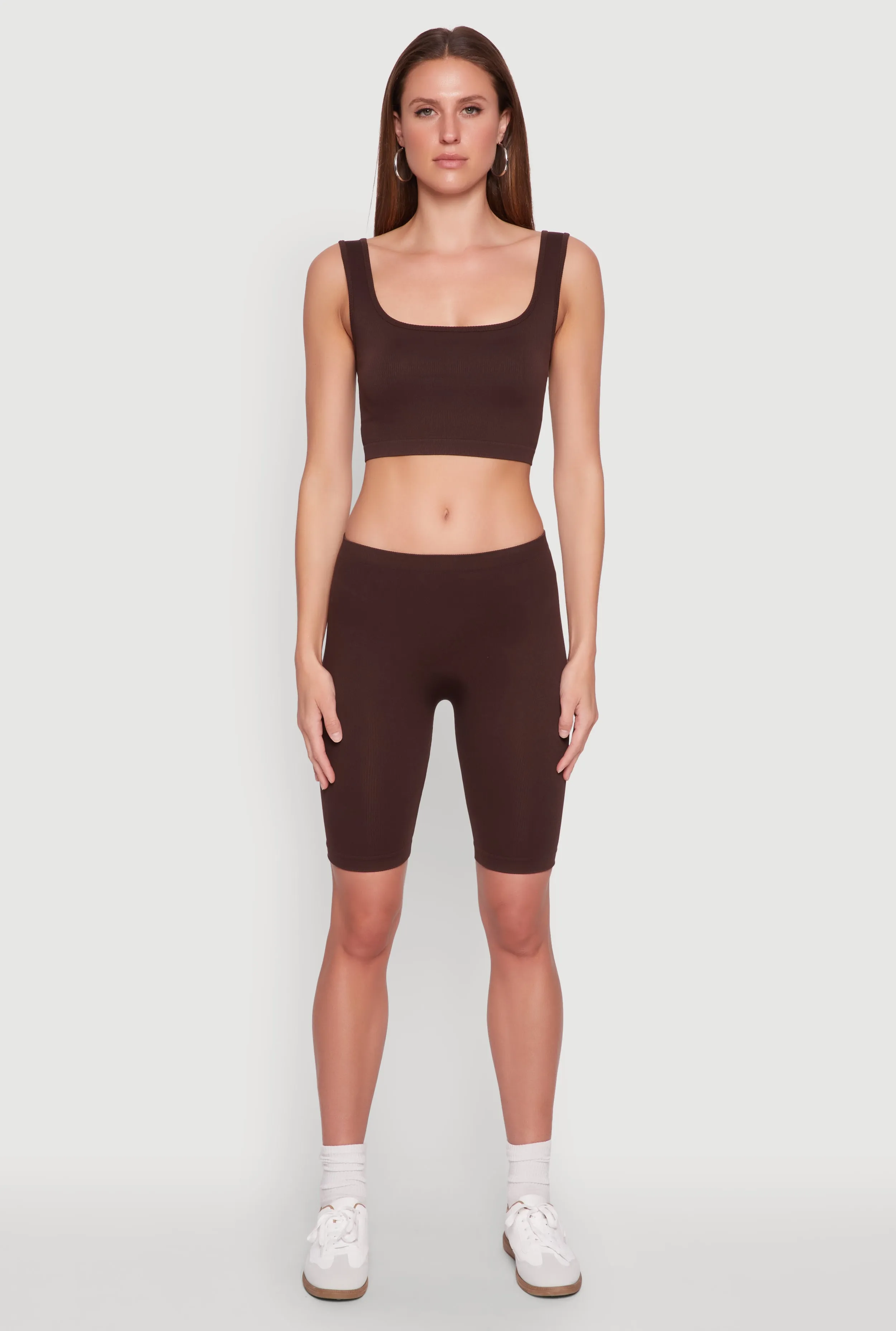 Seamless Square Neck Crop Top and Biker Shorts sold by Rainbow
