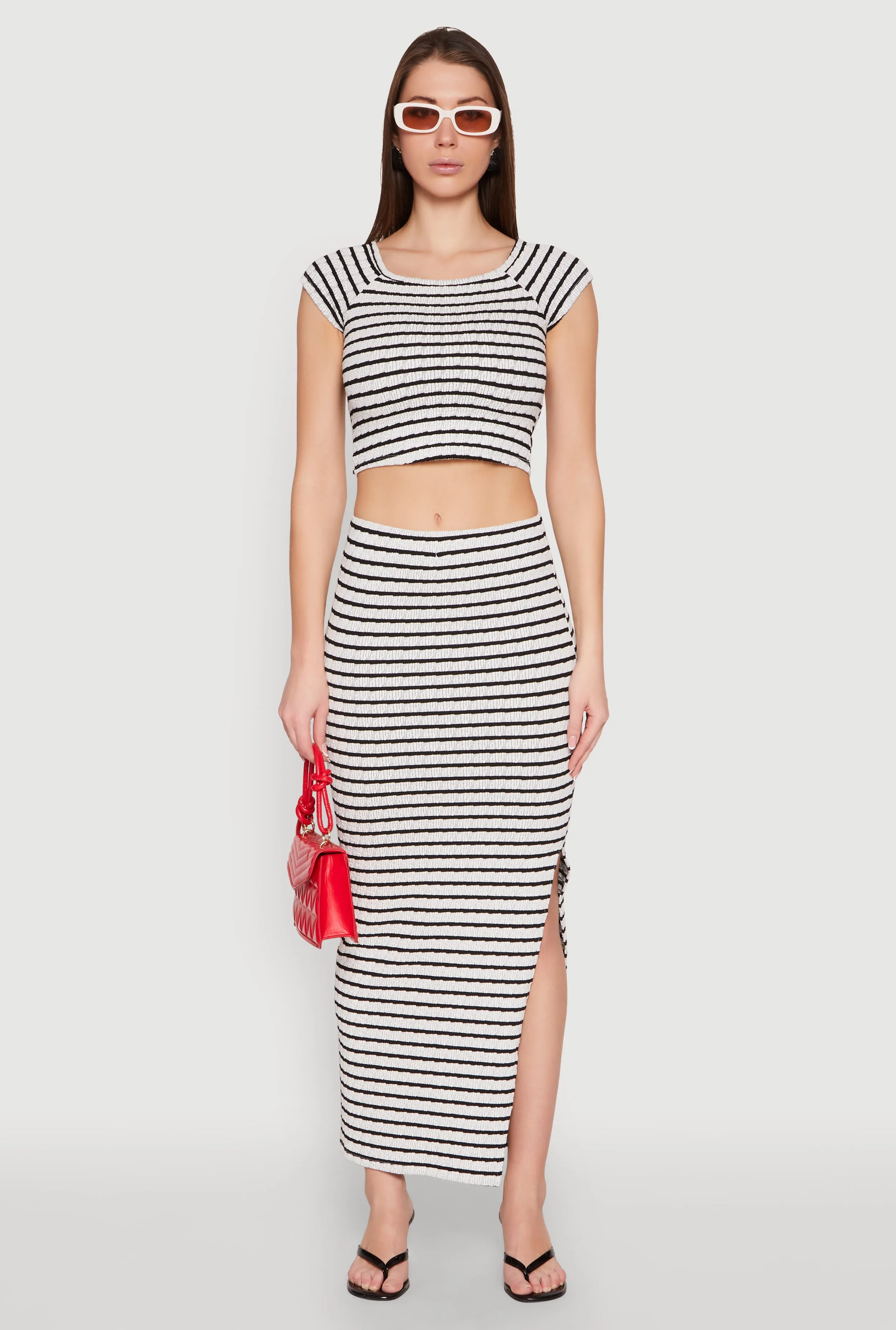 Almost Famous Textured Knit Striped Top sold by Rainbow product image thumbnail 2