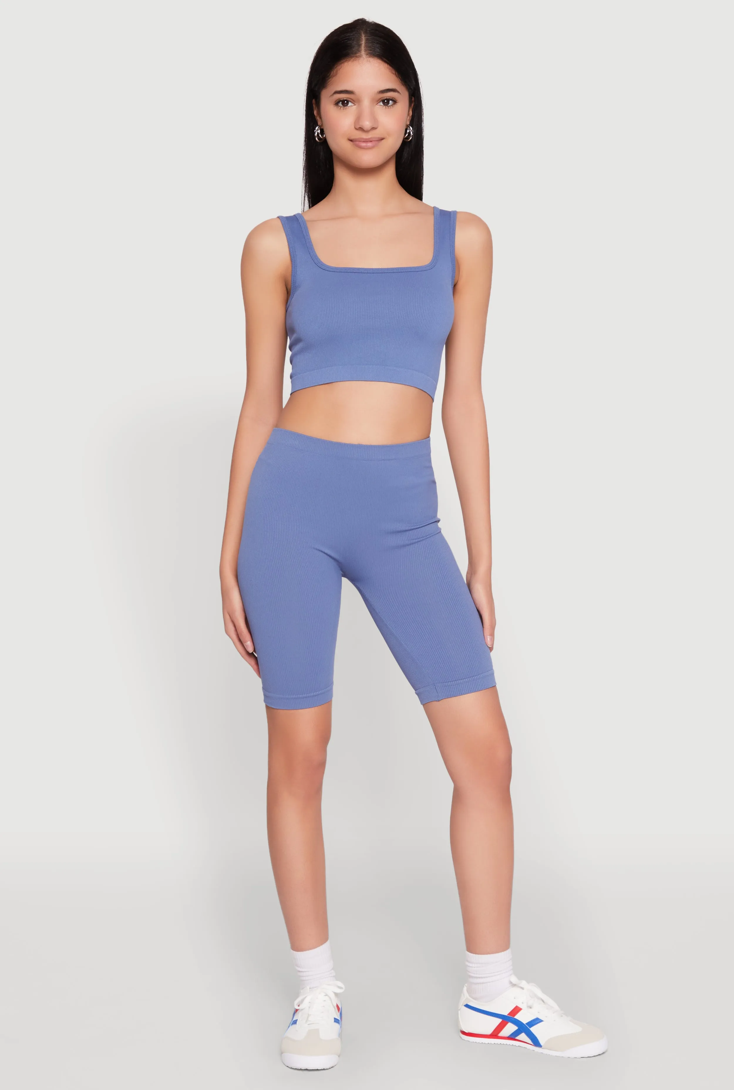 Seamless Square Neck Crop Top and Biker Shorts sold by Rainbow