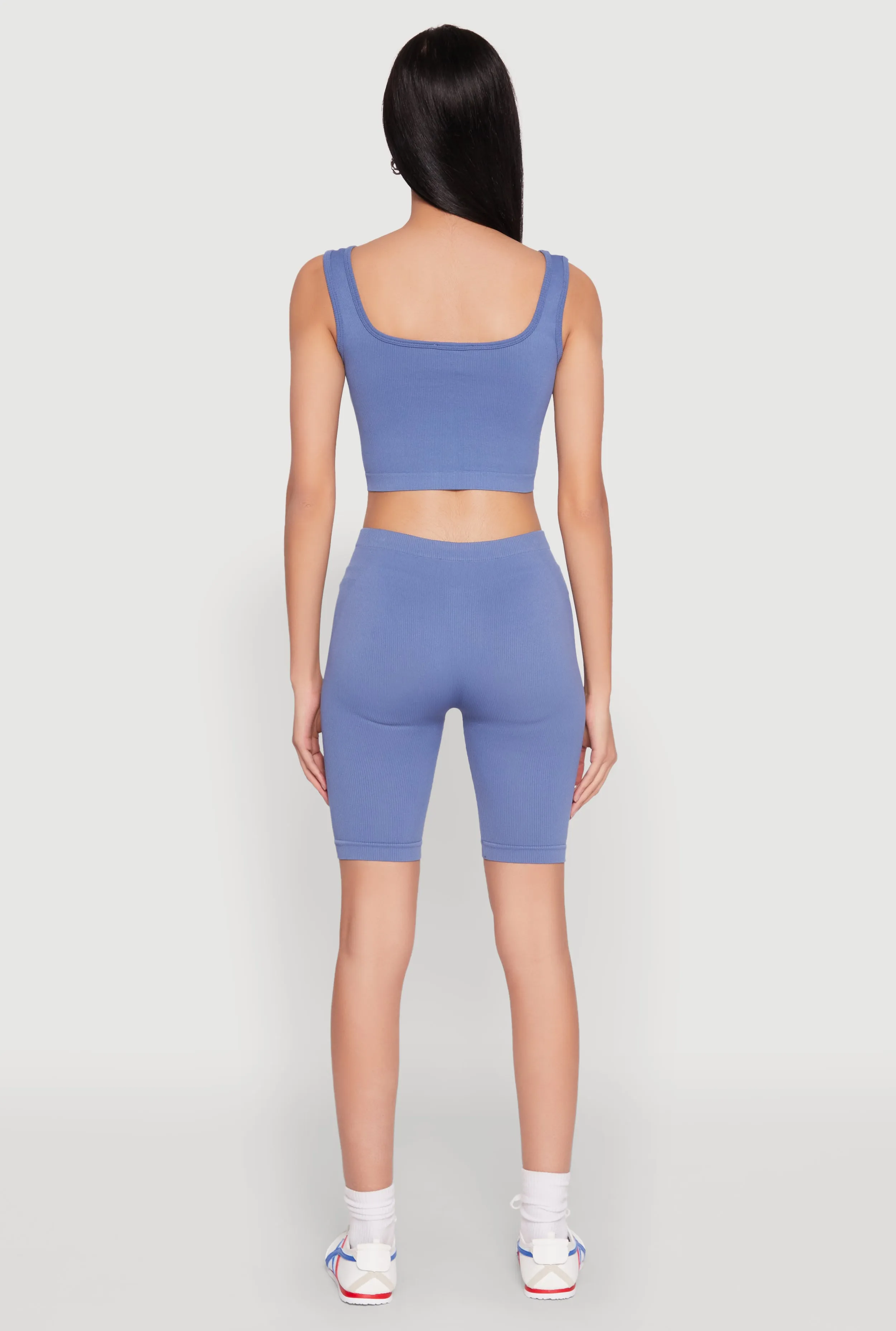 Seamless Square Neck Crop Top and Biker Shorts sold by Rainbow product image thumbnail 5