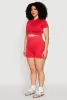Plus Size Daisy Mineral Wash Seamless Zip Front Top sold by Rainbow