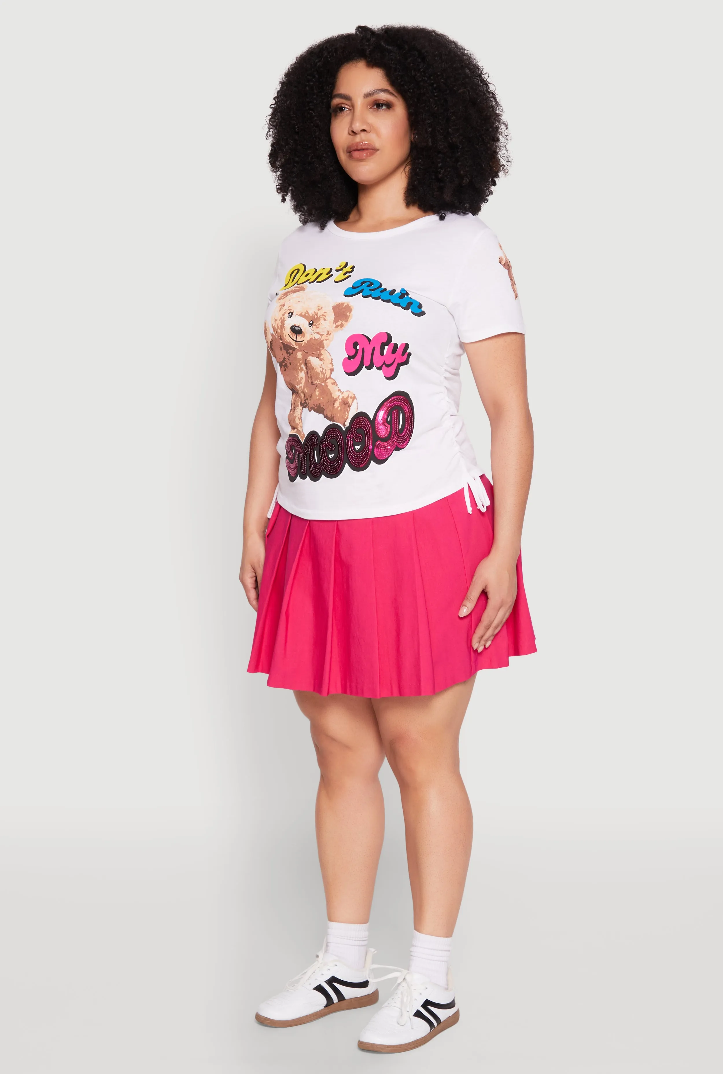 Plus Size Dont Ruin My Mood Sequin Graphic Tee sold by Rainbow product image thumbnail 5