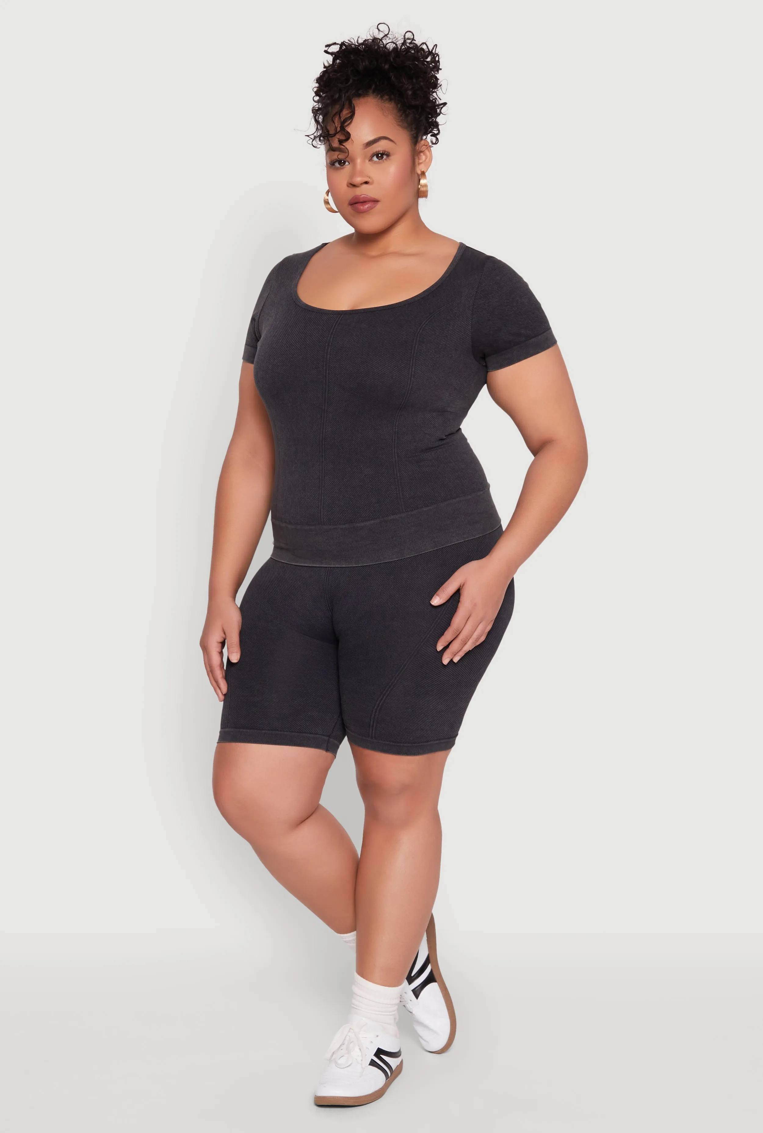 Plus Size Mineral Wash Scoop Neck Tee sold by Rainbow product image thumbnail 2