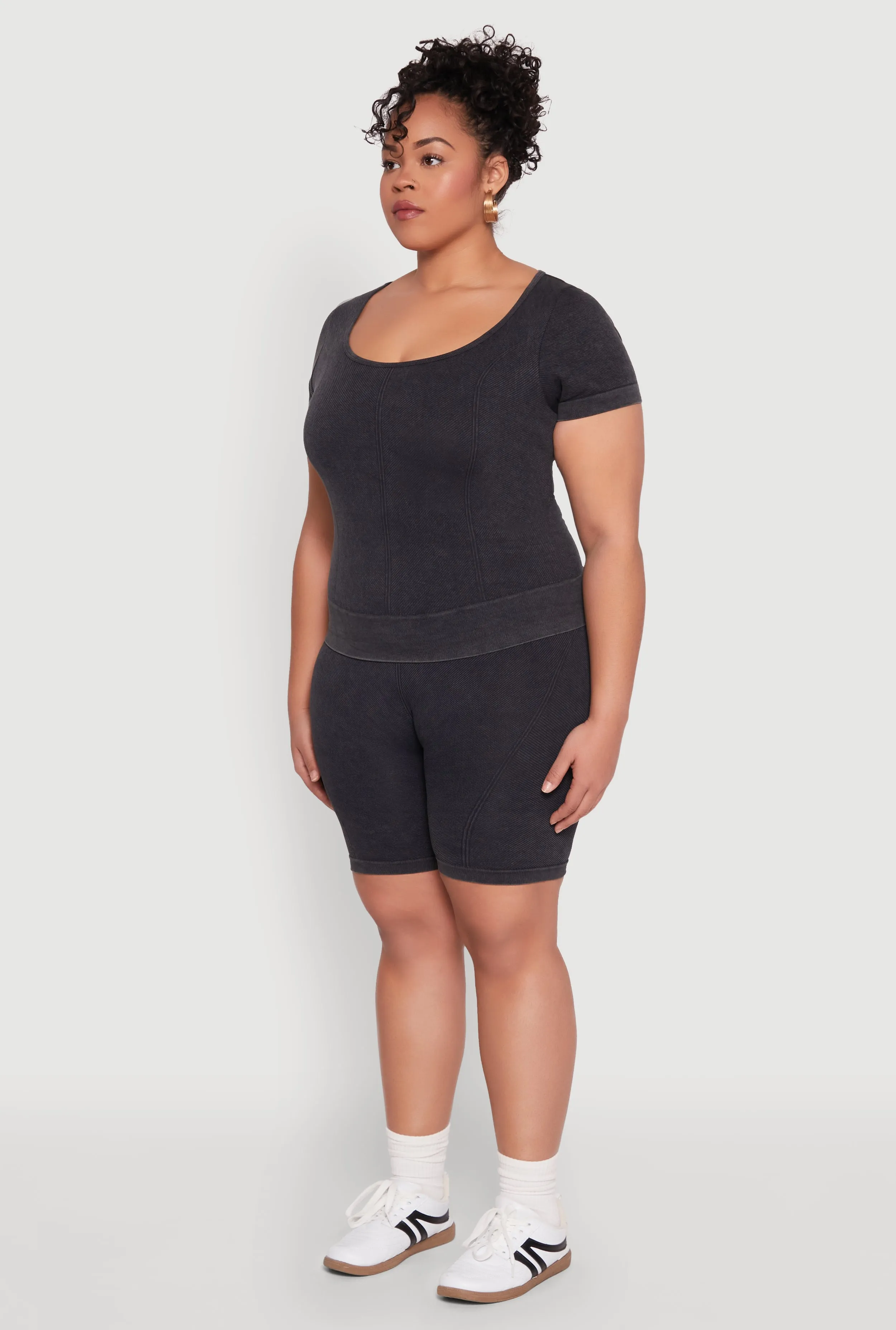 Plus Size Mineral Wash Scoop Neck Tee sold by Rainbow product image thumbnail 5