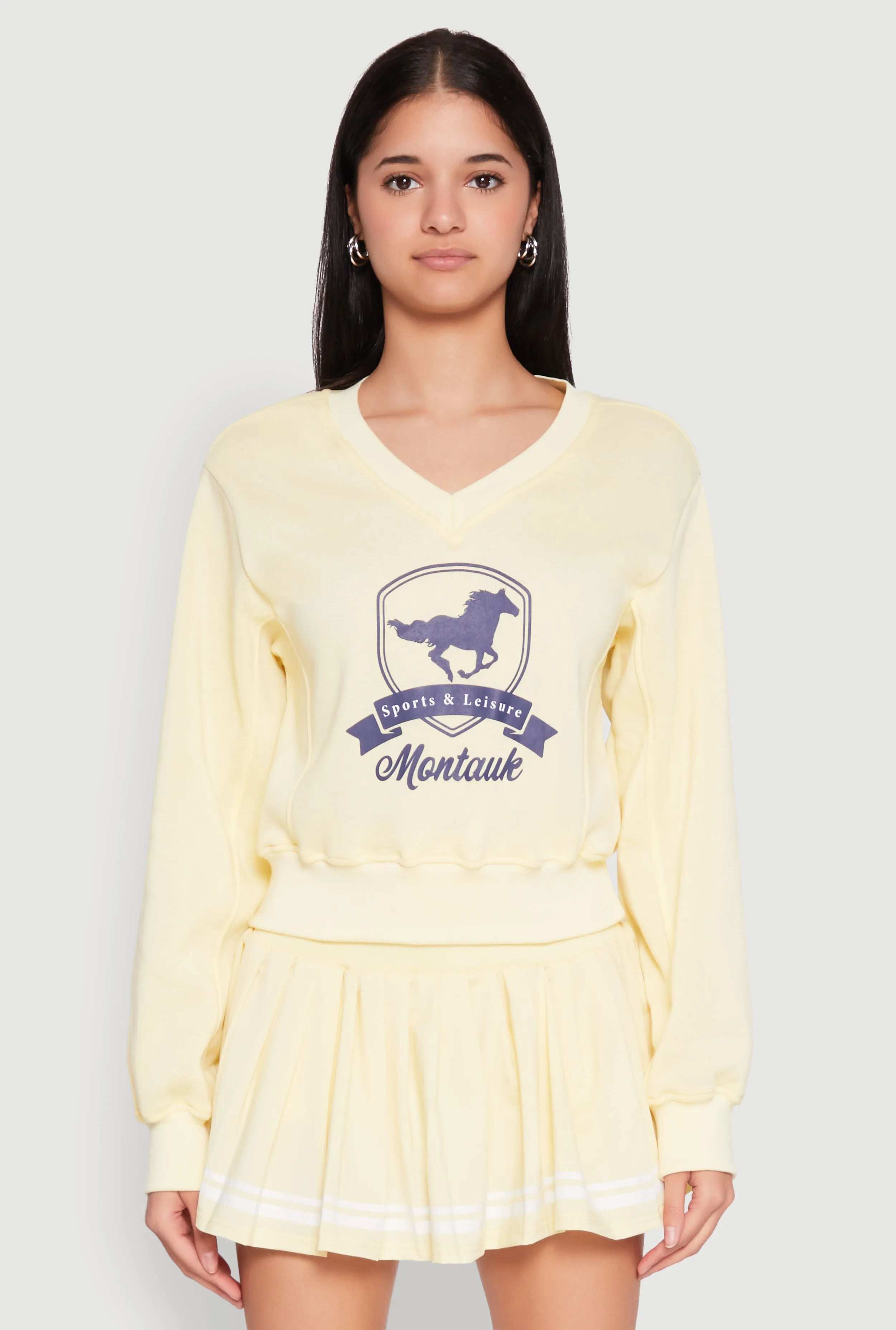 V Neck Printed Pattern Sweatshirt sold by Rainbow