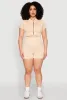 Plus Size Daisy Mineral Wash Seamless Zip Front Top sold by Rainbow