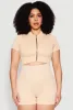 Plus Size Daisy Mineral Wash Seamless Zip Front Top sold by Rainbow