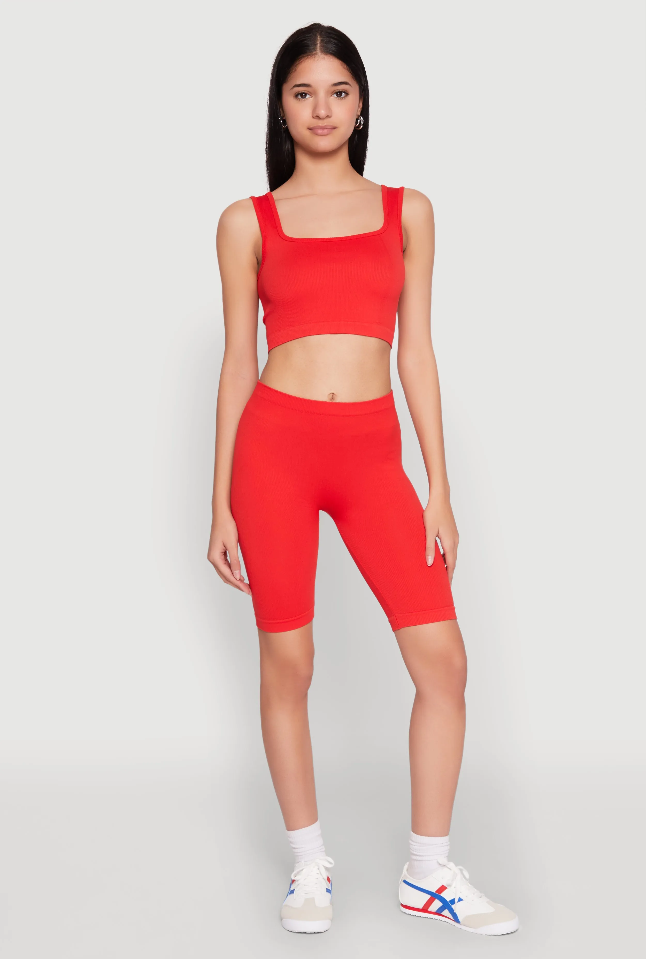 Seamless Square Neck Crop Top and Biker Shorts sold by Rainbow