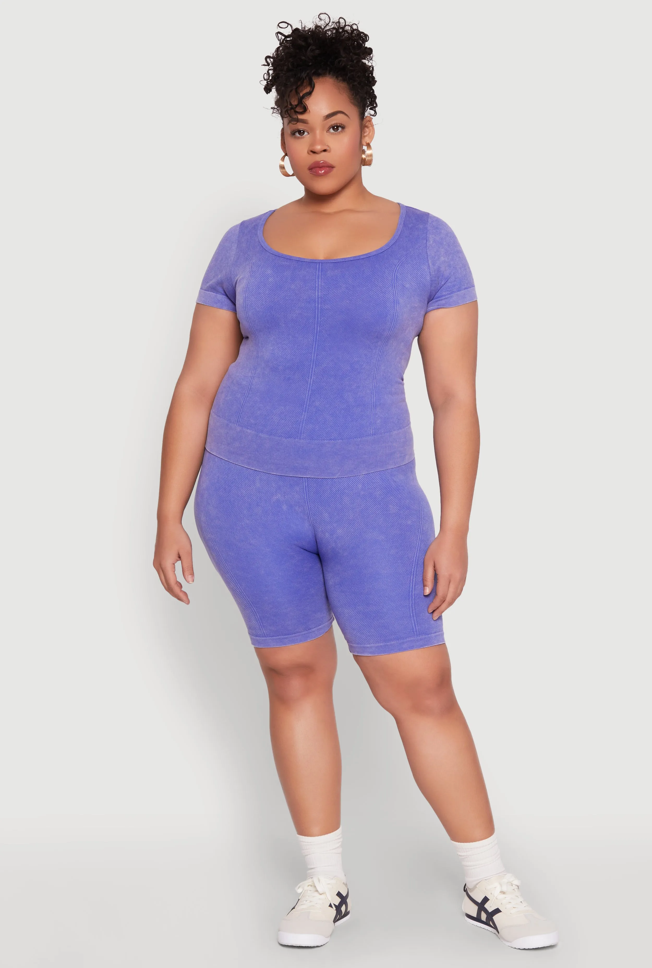 Plus Size Mineral Wash Biker Shorts sold by Rainbow product image thumbnail 2