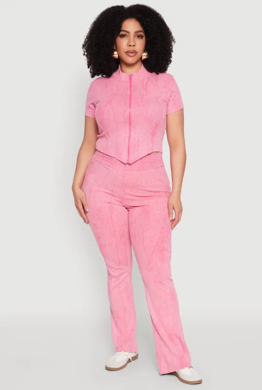 Plus Size Mineral Wash Boot Cut Pants sold by Rainbow