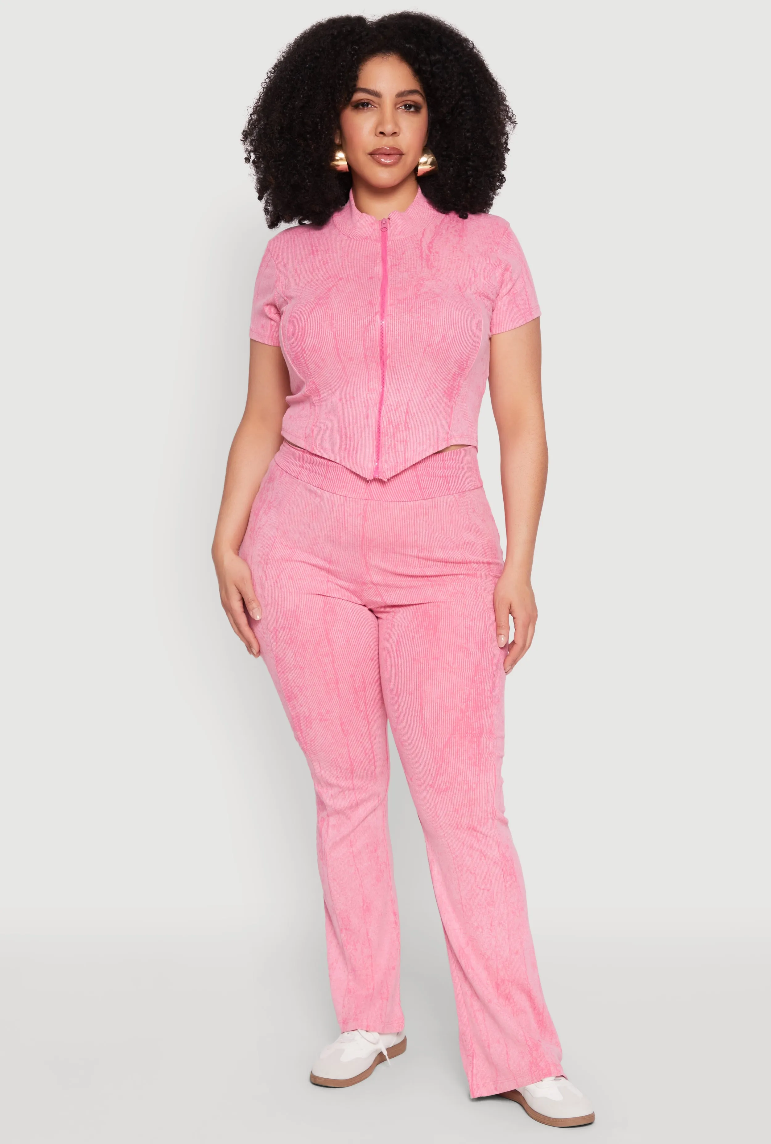 Plus Size Mineral Wash Boot Cut Pants sold by Rainbow