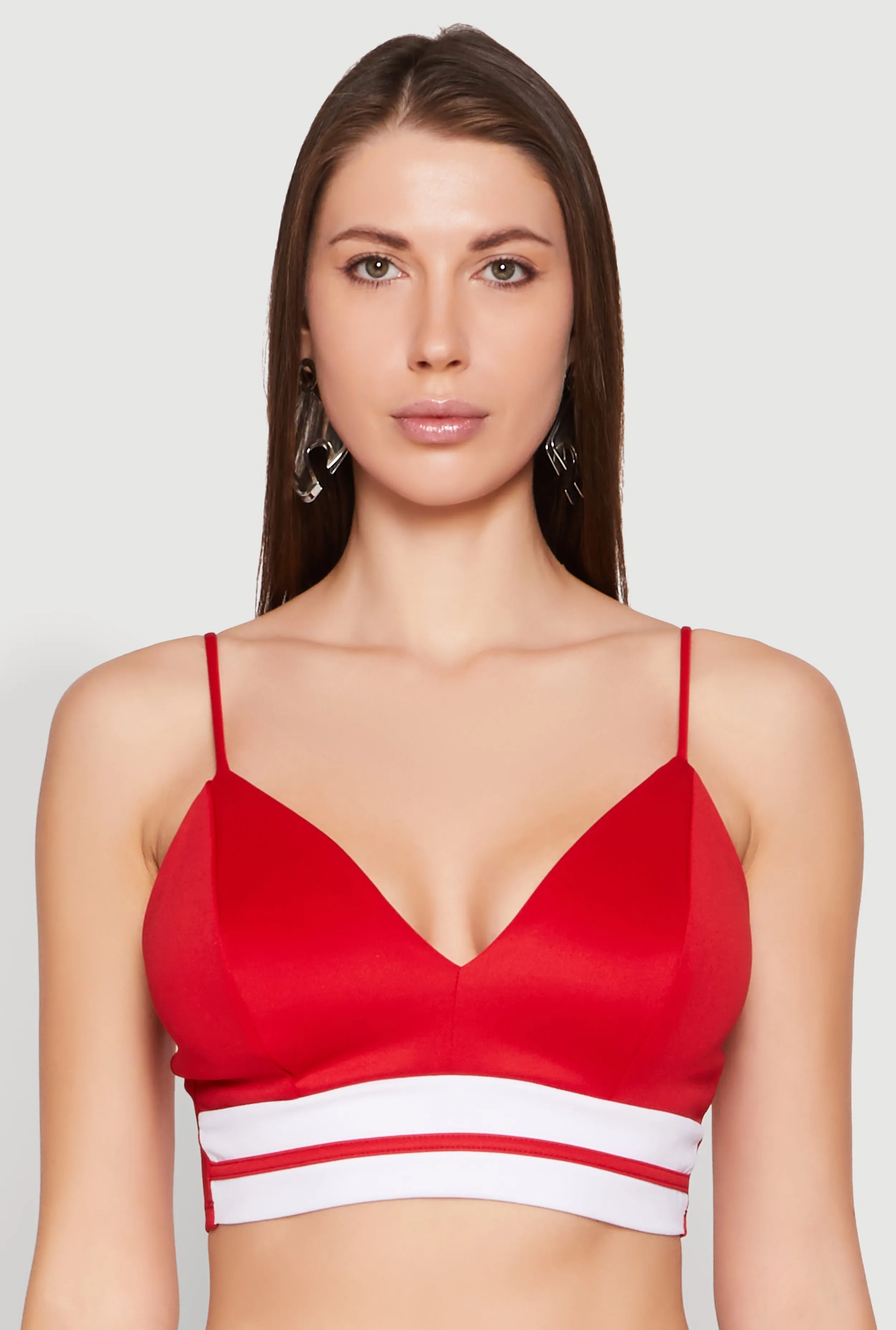 Varsity Stripe Detail Bralette sold by Rainbow