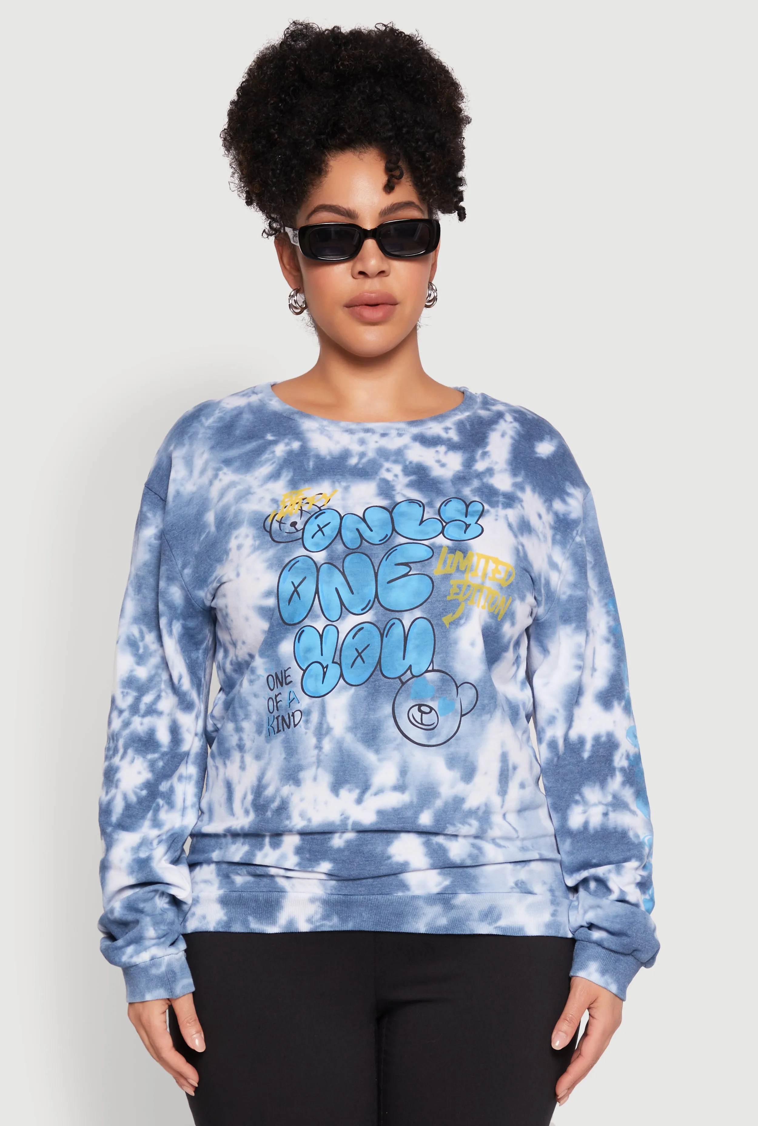 Plus Size Mineral Wash Only One You Graphic Sweatshirt sold by Rainbow product image thumbnail 2