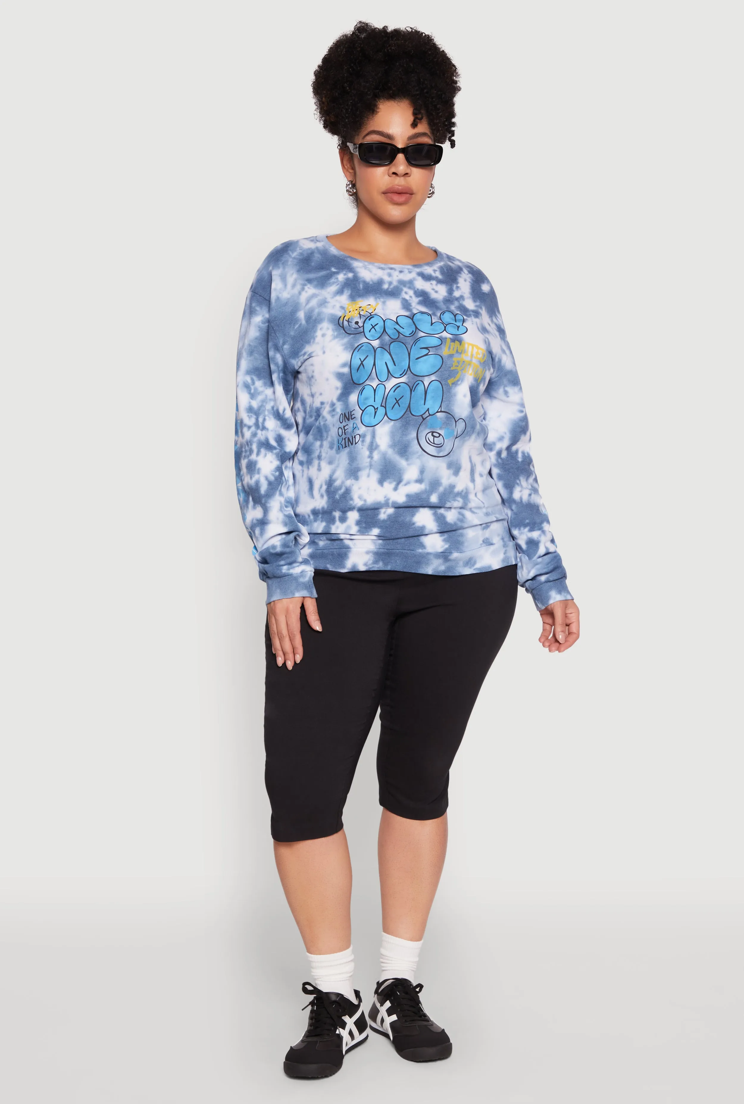 Plus Size Mineral Wash Only One You Graphic Sweatshirt sold by Rainbow product image thumbnail 3