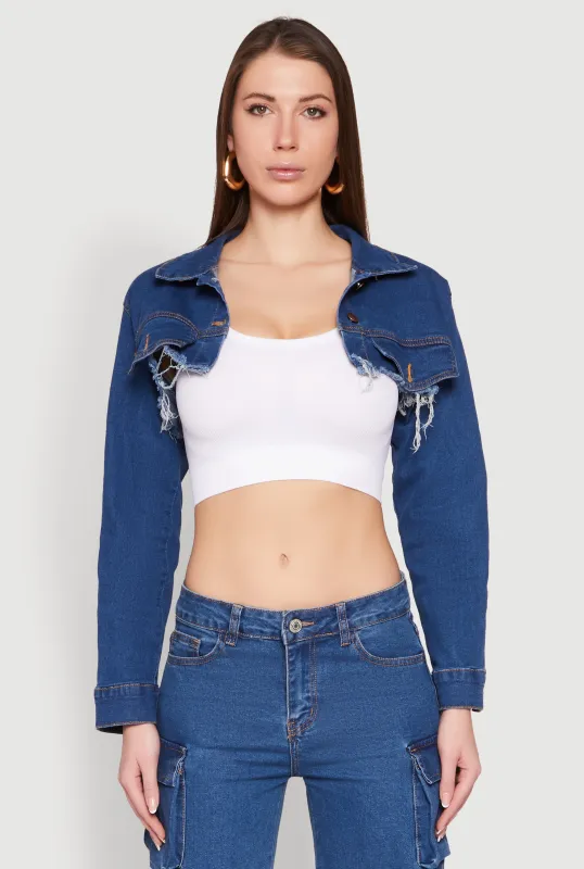 Daisy Denim Frayed Bolero Jacket sold by Rainbow