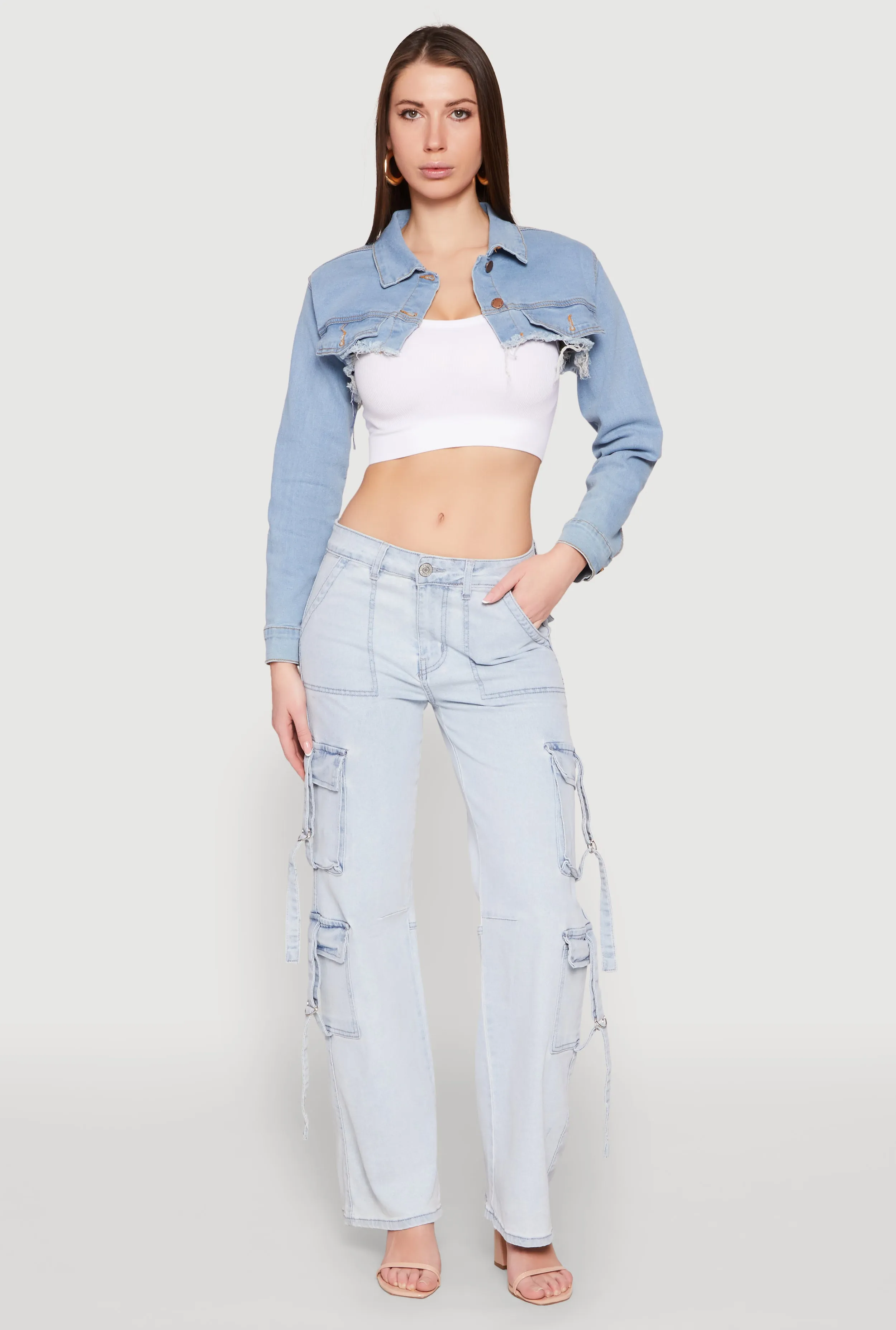 Daisy Denim Frayed Bolero Jacket sold by Rainbow