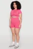 Plus Size Daisy Mineral Wash Seamless Zip Front Top sold by Rainbow