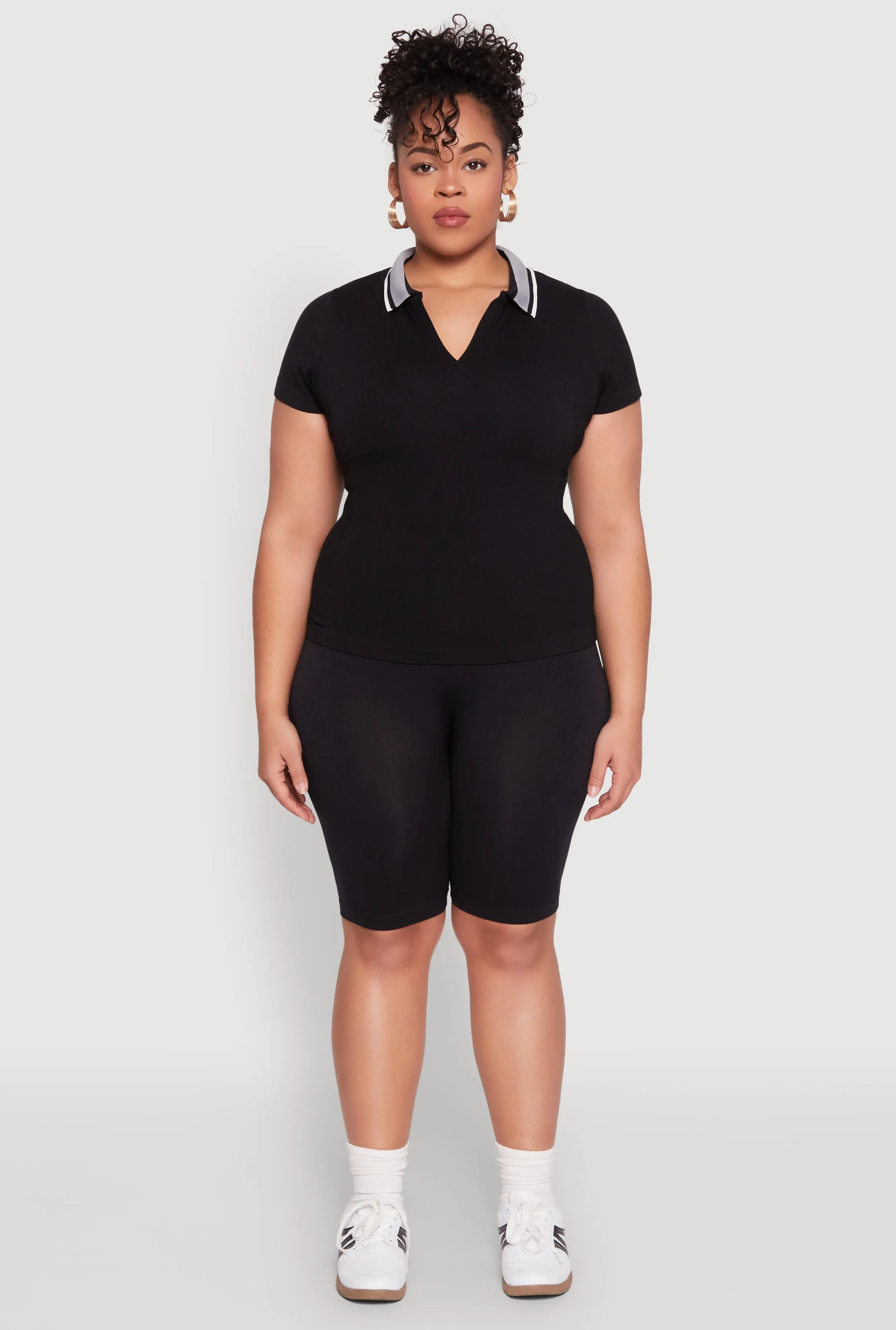 Plus Size Contrast Trim Polo Shirt sold by Rainbow product image thumbnail 2