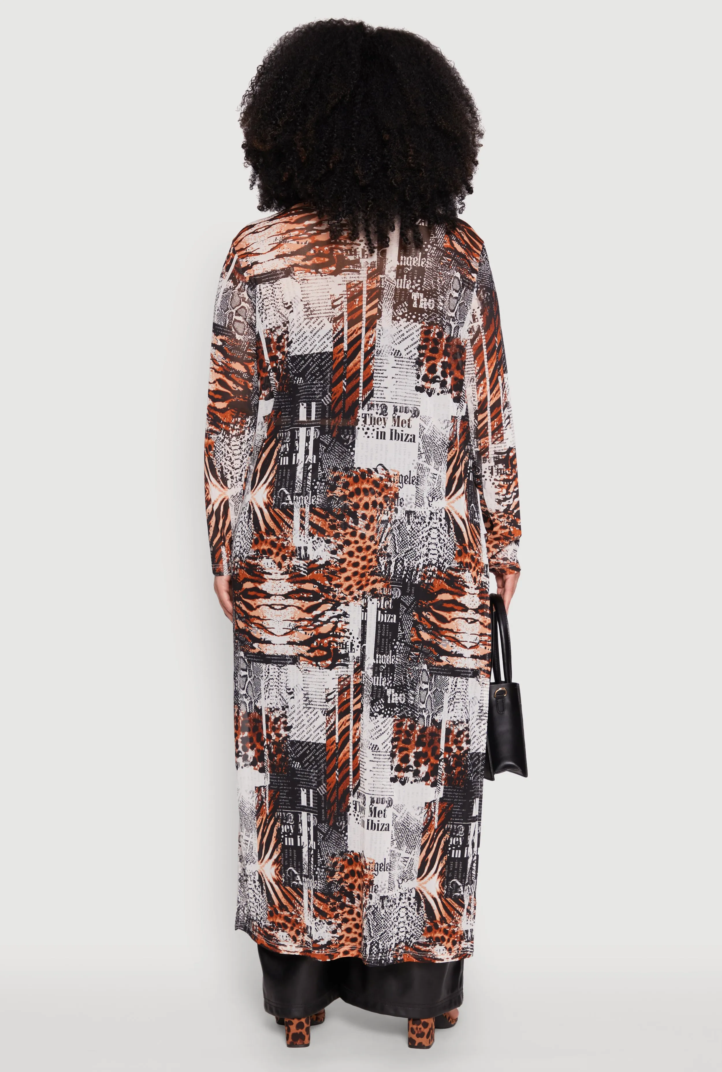 Plus Size Mesh Mixed Animal Print Duster sold by Rainbow product image thumbnail 5