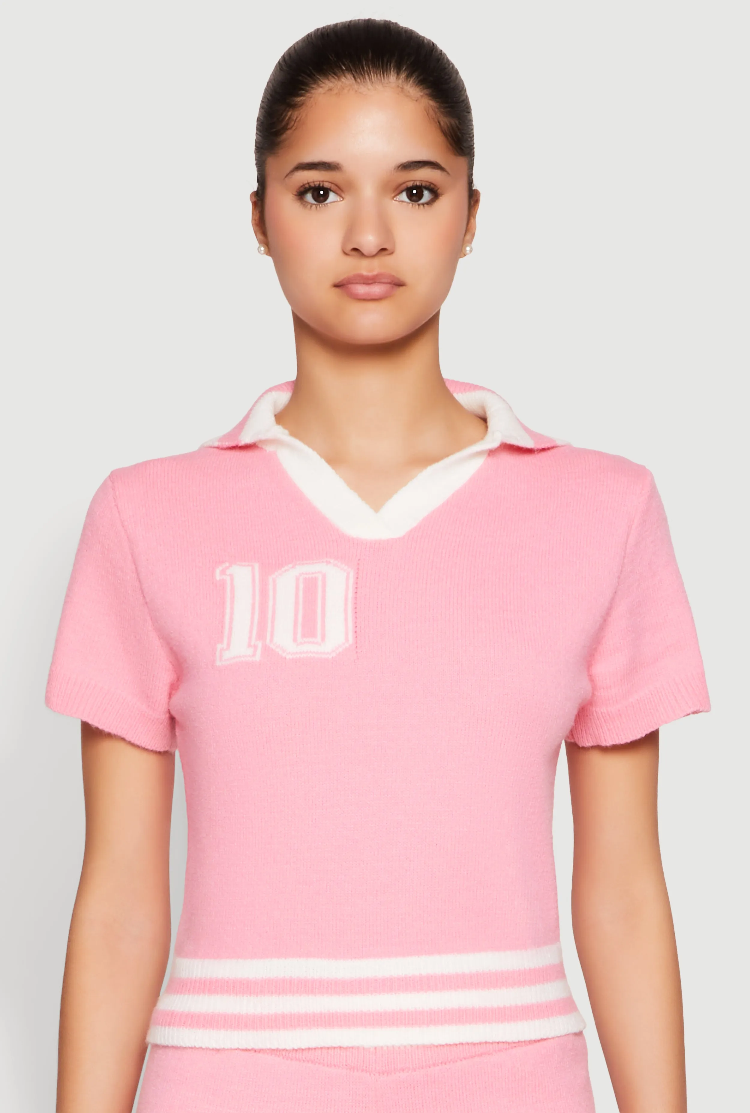 Daisy 10 Varsity Stripe Polo Shirt sold by Rainbow