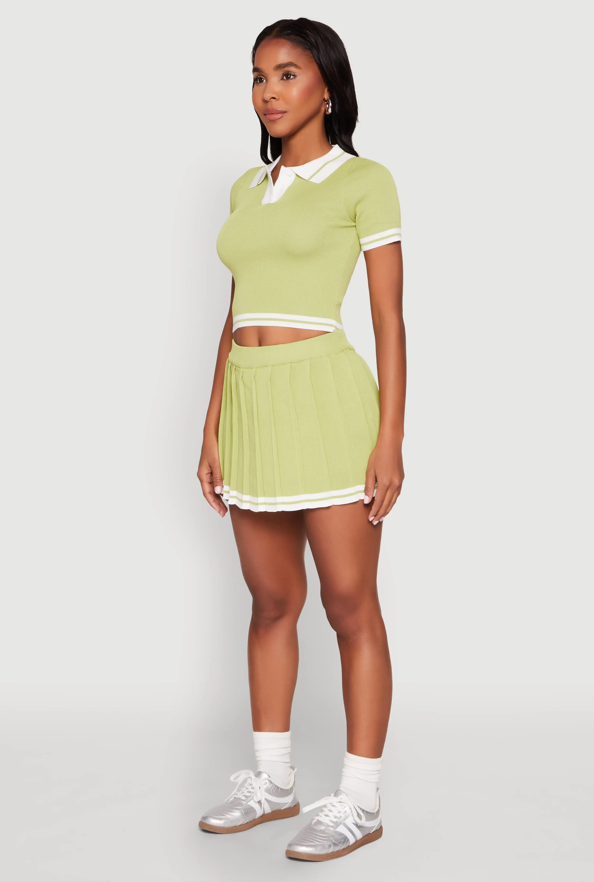 Daisy Varsity Stripe Cropped Polo Shirt sold by Rainbow product image thumbnail 5