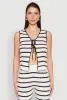 Striped Crochet Knit Tie Front Top sold by Rainbow