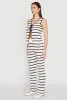 Striped Crochet Knit Tie Front Top sold by Rainbow