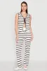 Striped Crochet Knit Tie Front Top sold by Rainbow